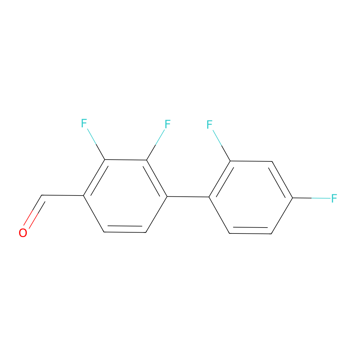 2,2',3,4'-Tetrafluoro-[1,1'-biphenyl]-4-carbaldehyde molecular structure, CAS 1628750-76-4