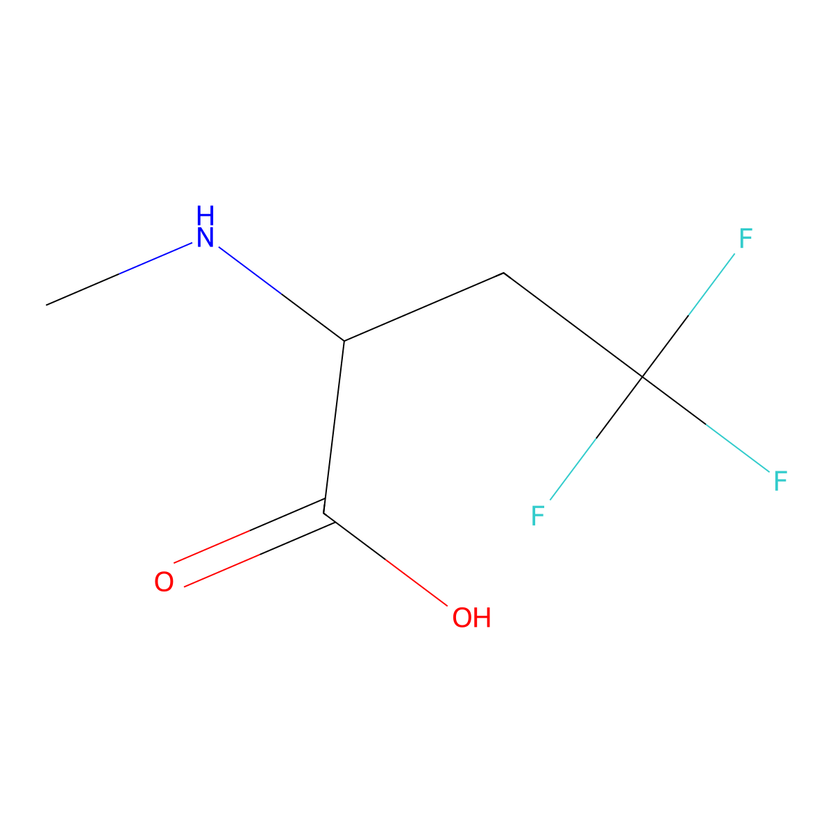 4,4,4-Trifluoro-2-(methylamino)butanoic acid molecular structure, CAS 1628776-42-0