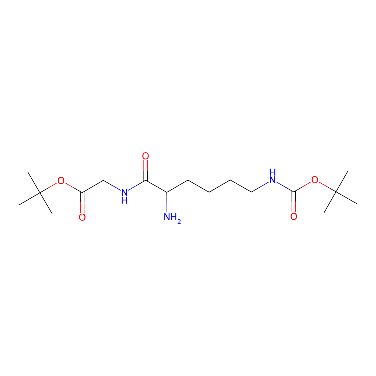 tert-Butyl N6-(tert-butoxycarbonyl)-L-lysylglycinate molecular structure, CAS 162878-28-6