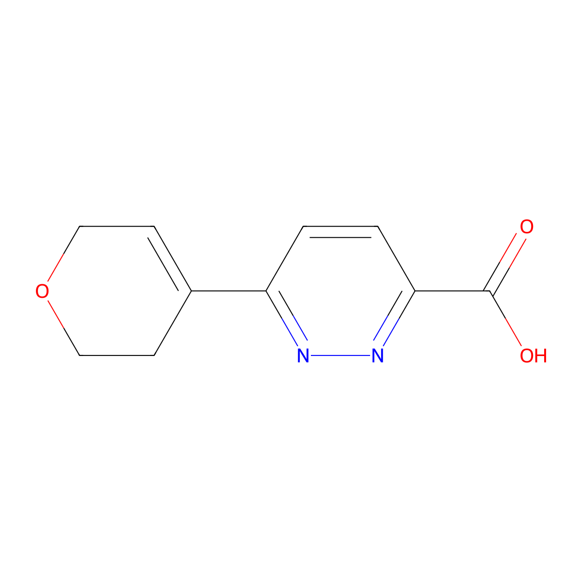 6-(3,6-Dihydro-2H-pyran-4-yl)pyridazine-3-carboxylic acid molecular structure, CAS 1628782-09-1