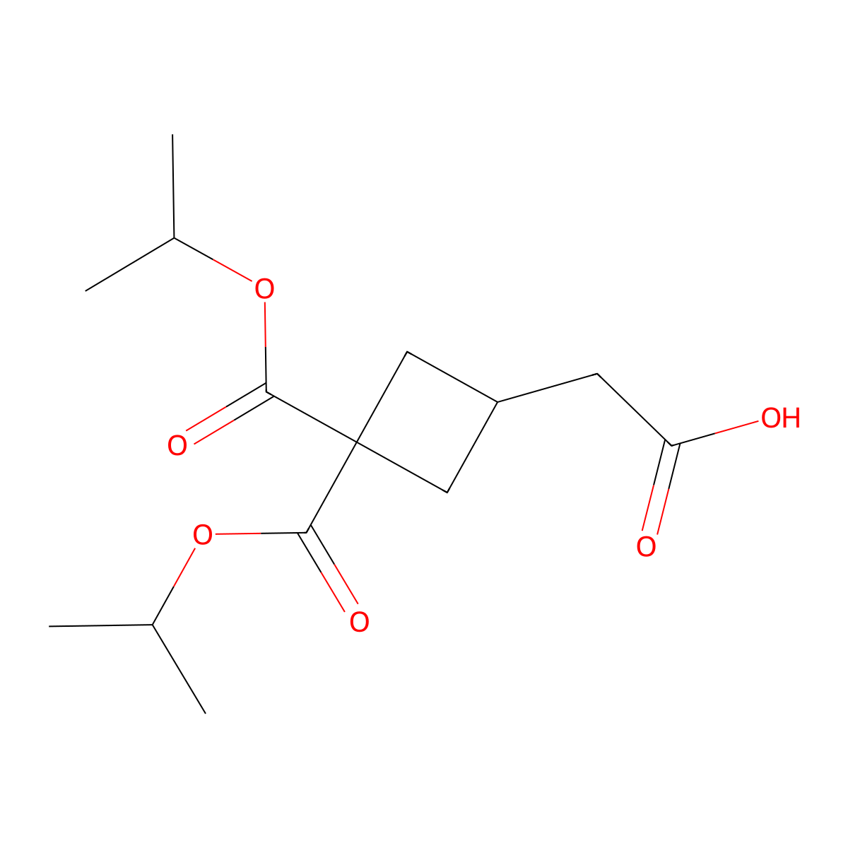 2-[3,3-Bis(isopropoxycarbonyl)cyclobutyl]acetic Acid molecular structure, CAS 1628783-90-3