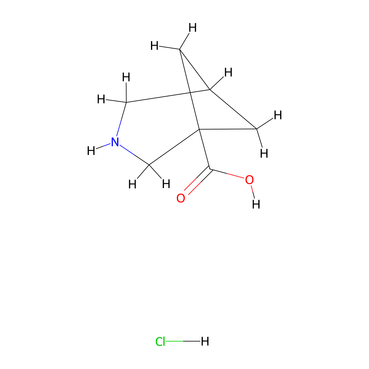 3-Azabicyclo[3.1.1]heptane-1-carboxylic acid hydrochloride molecular structure, CAS 1628783-92-5