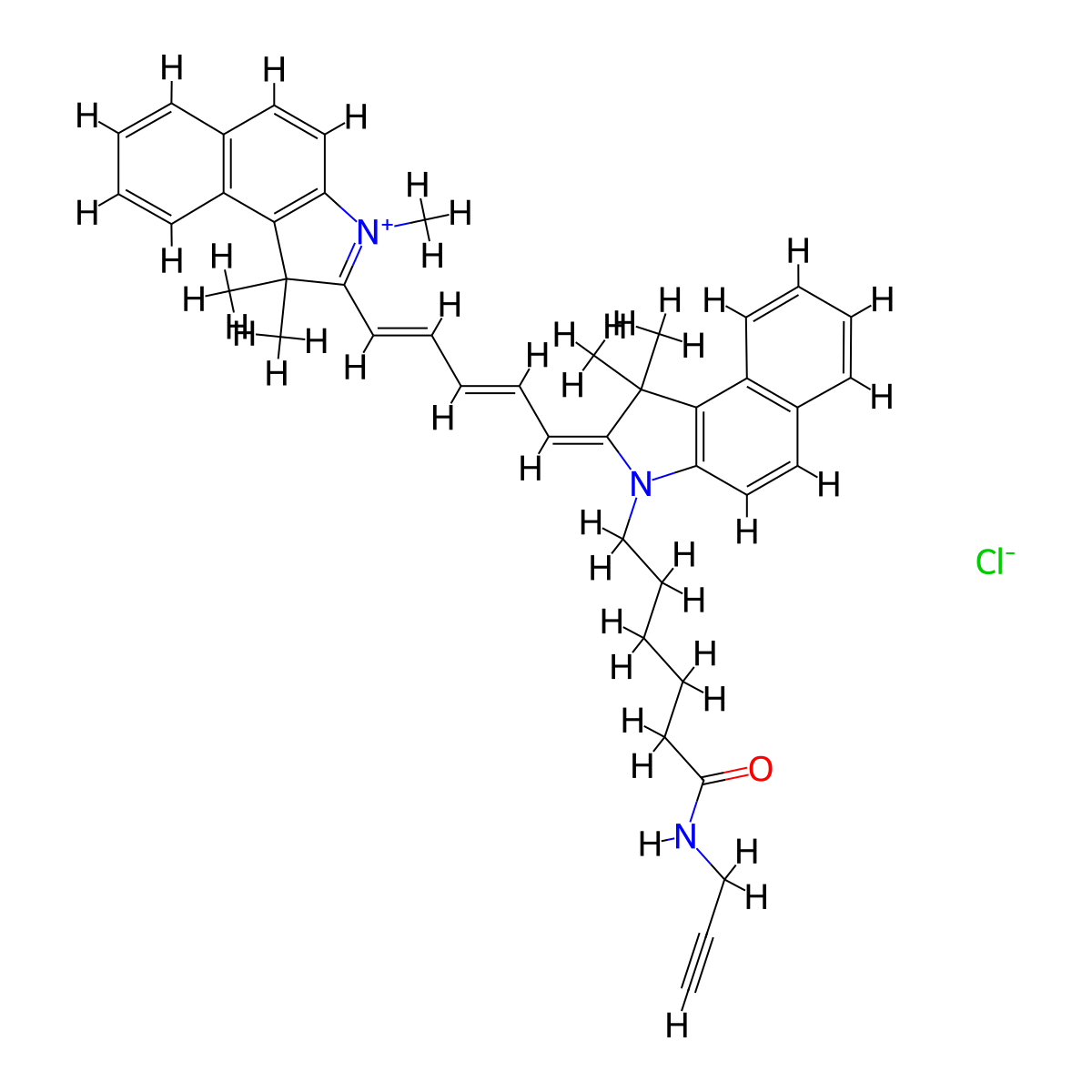 Cy5.5 alkyne molecular structure, CAS 1628790-37-3