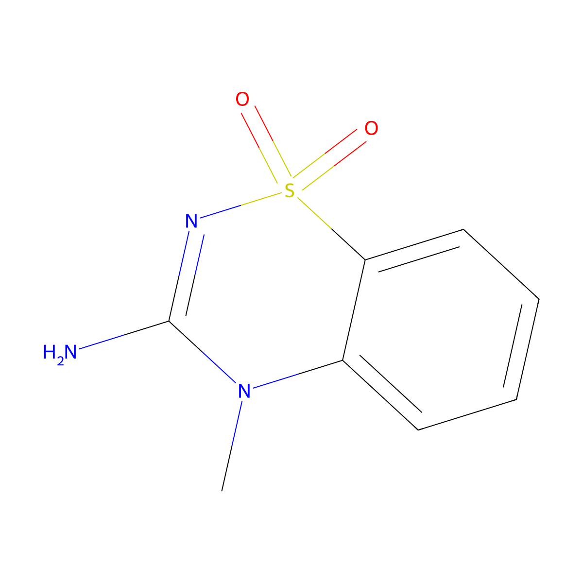 3-Amino-4-methyl-1lambda~6~,2,4-benzothiadiazine-1,1(4H)-dione molecular structure, CAS 16288-76-9
