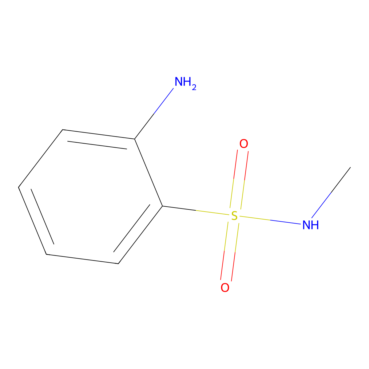 2-amino-N-methylbenzene-1-sulfonamide molecular structure, CAS 16288-77-0