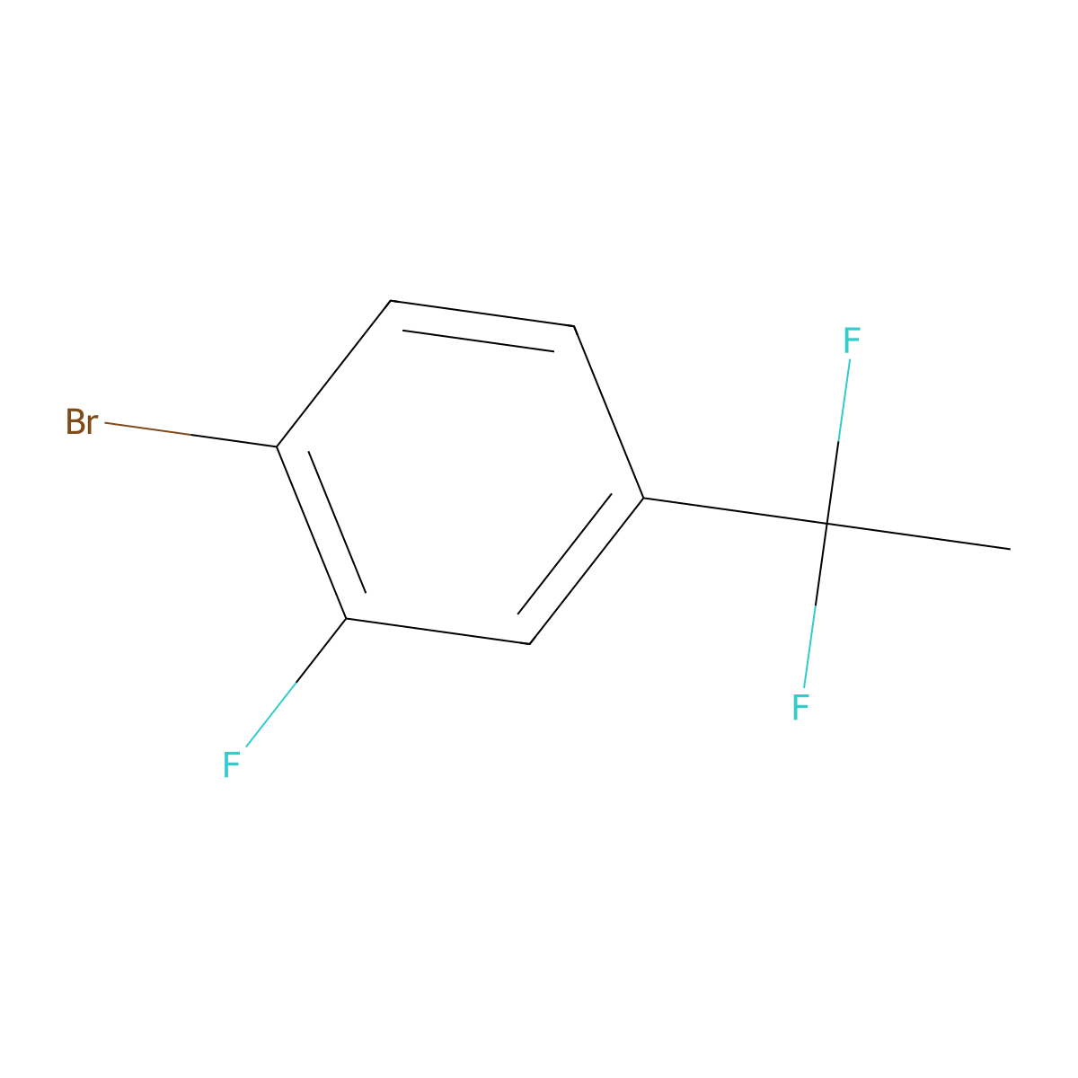 1-Bromo-4-(1,1-difluoroethyl)-2-fluorobenzene molecular structure, CAS 1628808-31-0