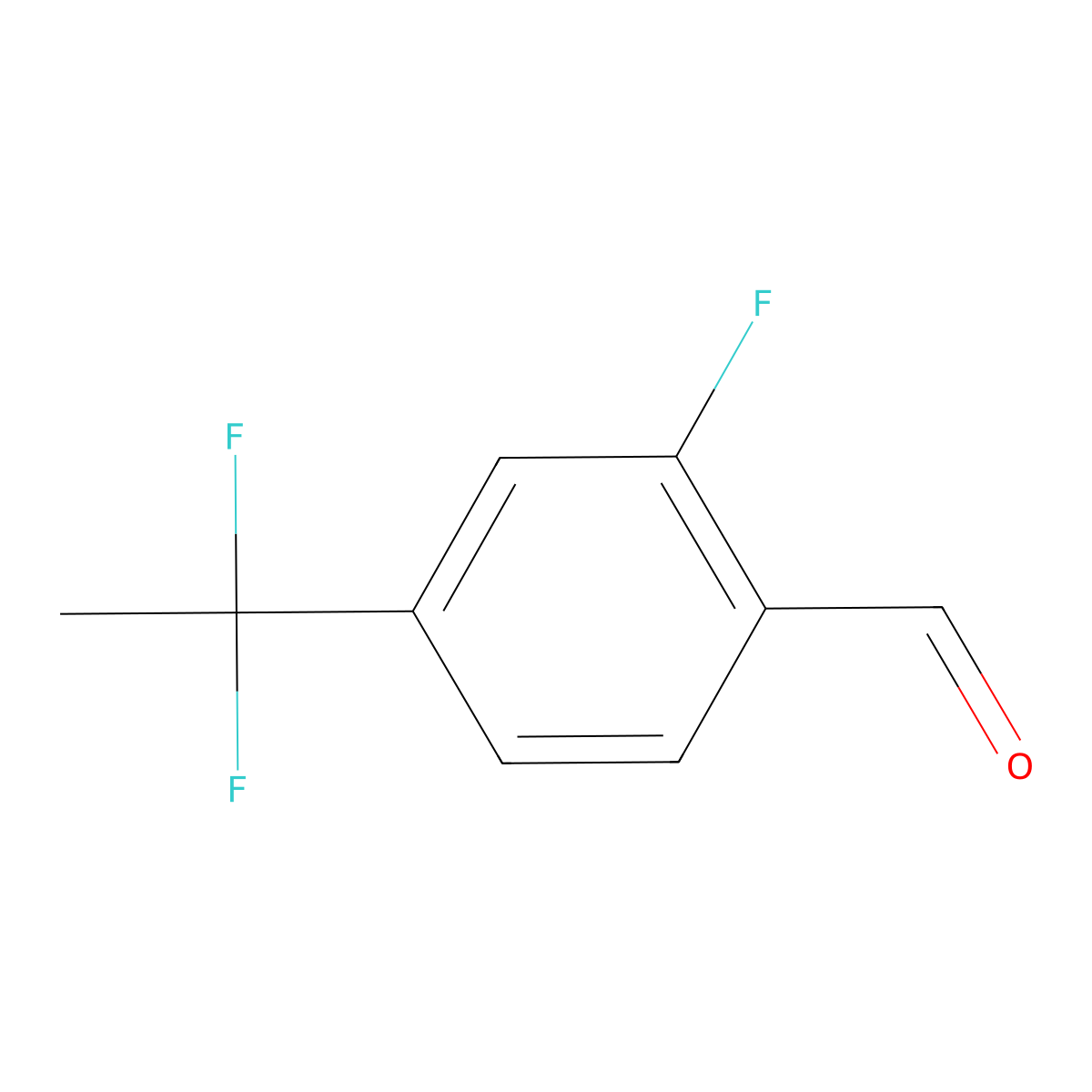4-(1,1-Difluoroethyl)-2-fluorobenzaldehyde molecular structure, CAS 1628808-32-1