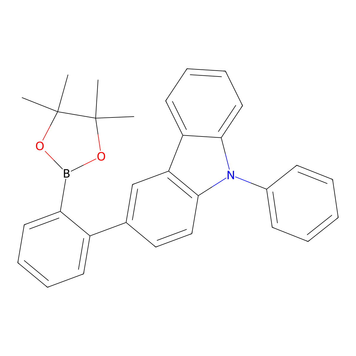 9-Phenyl-3-(2-(4,4,5,5-tetramethyl-1,3,2-dioxaborolan-2-yl)phenyl)-9H-carbazole molecular structure, CAS 1628817-49-1