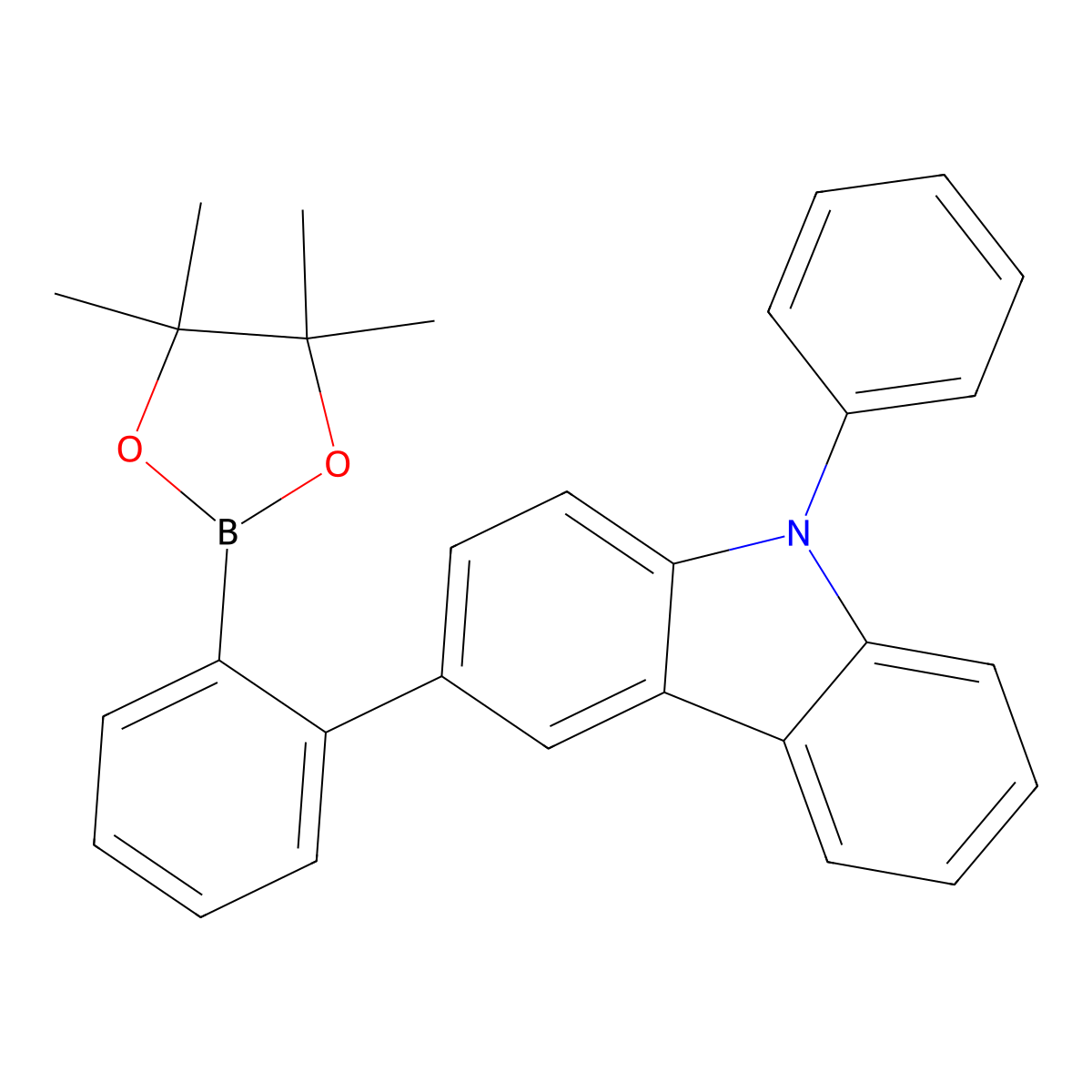 9-Phenyl-3-(2-(4,4,5,5-tetramethyl-1,3,2-dioxaborolan-2-yl)phenyl)-9H-carbazole molecular structure, CAS 1628817-49-1