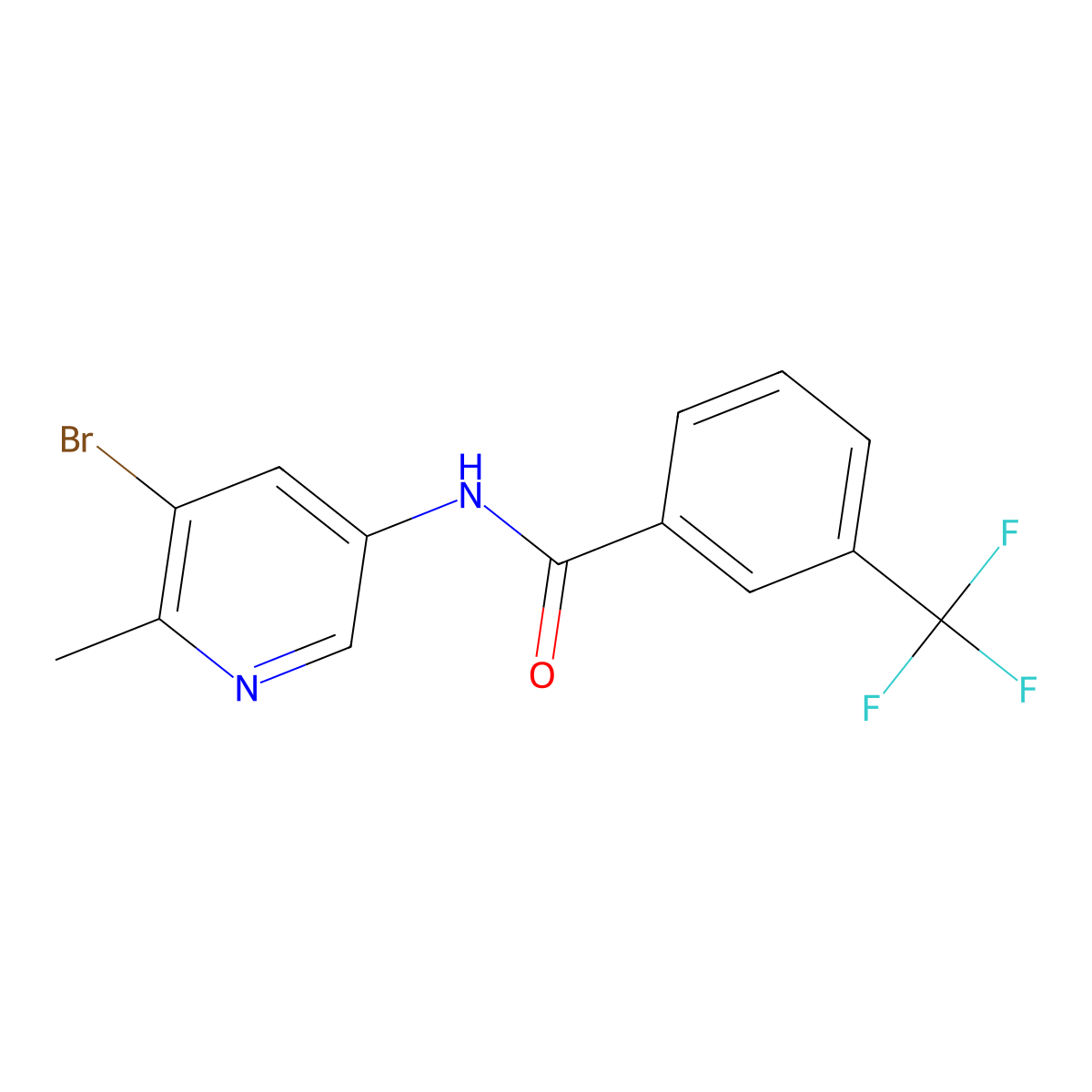 N-(5-Bromo-6-methylpyridin-3-yl)-3-(trifluoromethyl)benzamide molecular structure, CAS 1628839-35-9