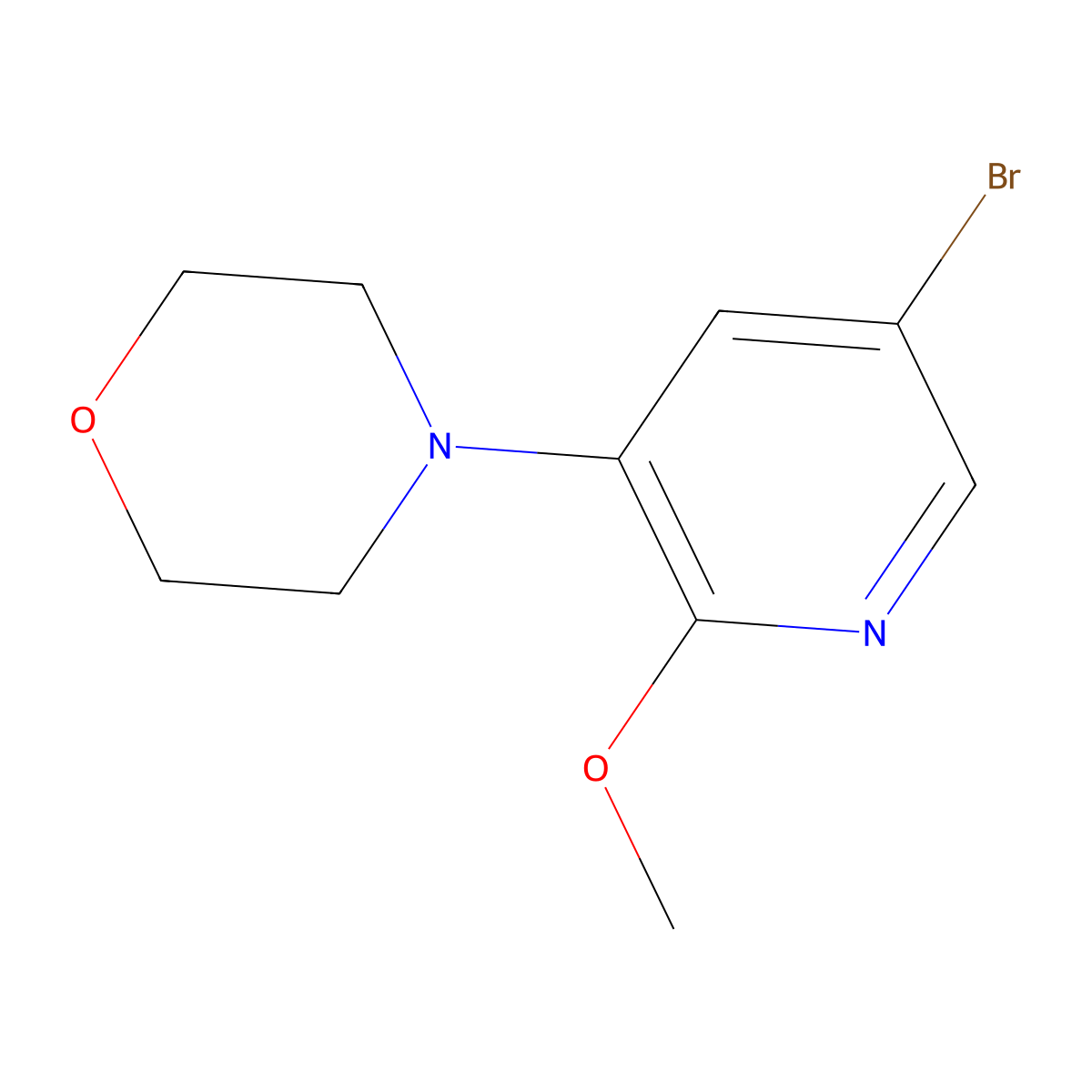 4-(5-Bromo-2-methoxypyridin-3-yl)morpholine molecular structure, CAS 1628839-50-8