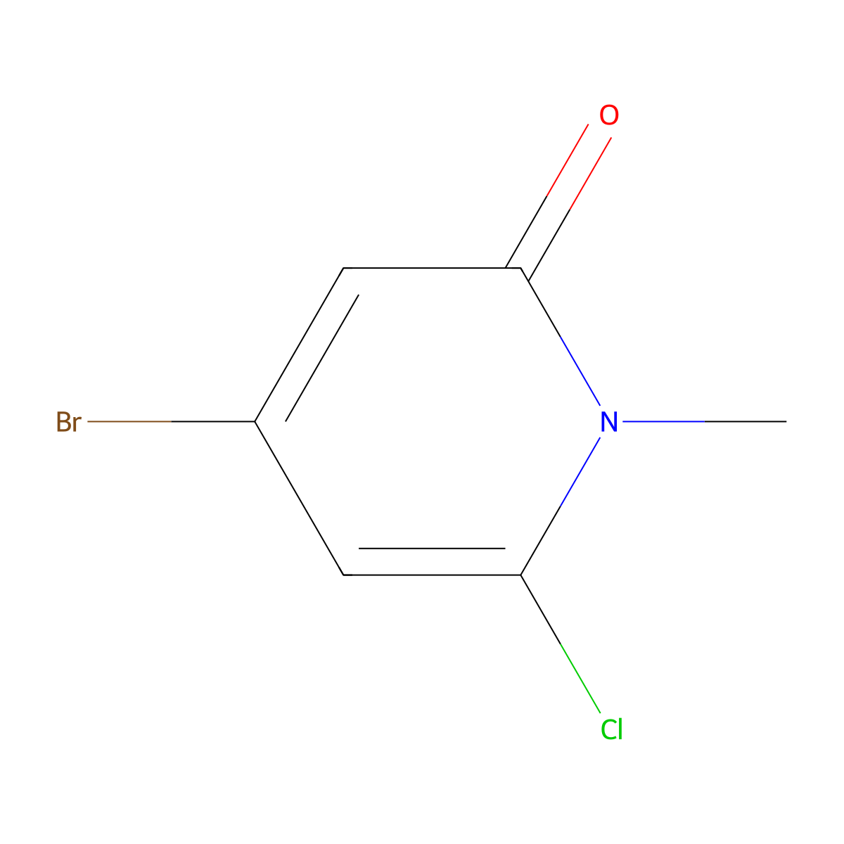 4-bromo-6-chloro-1-methylpyridin-2(1H)-one molecular structure, CAS 1628839-56-4