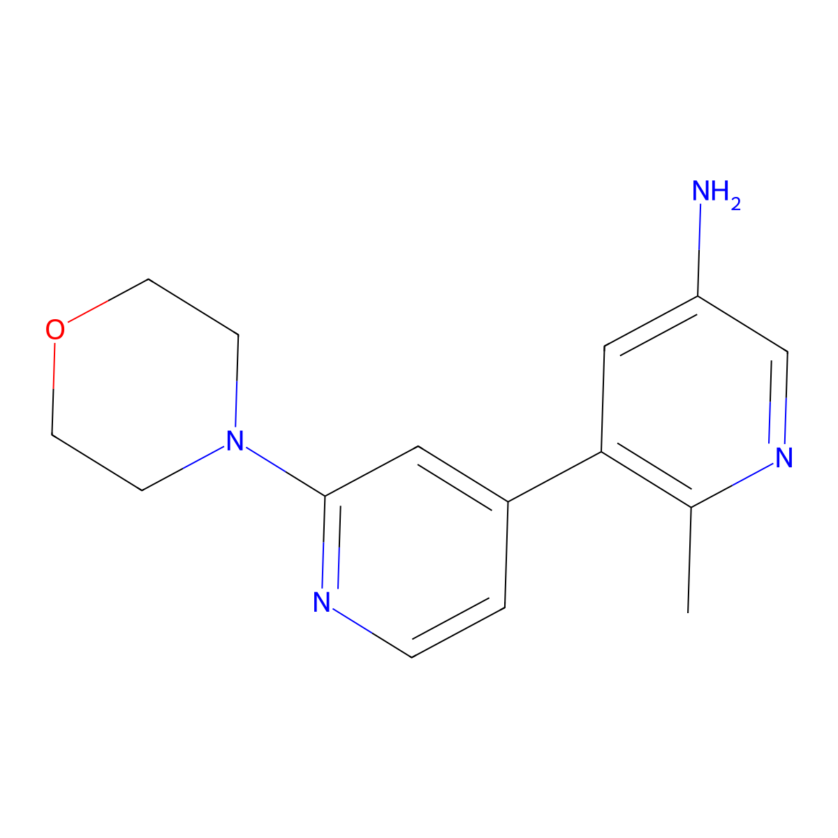 2-Methyl-2'-morpholino-[3,4'-bipyridin]-5-amine molecular structure, CAS 1628839-90-6