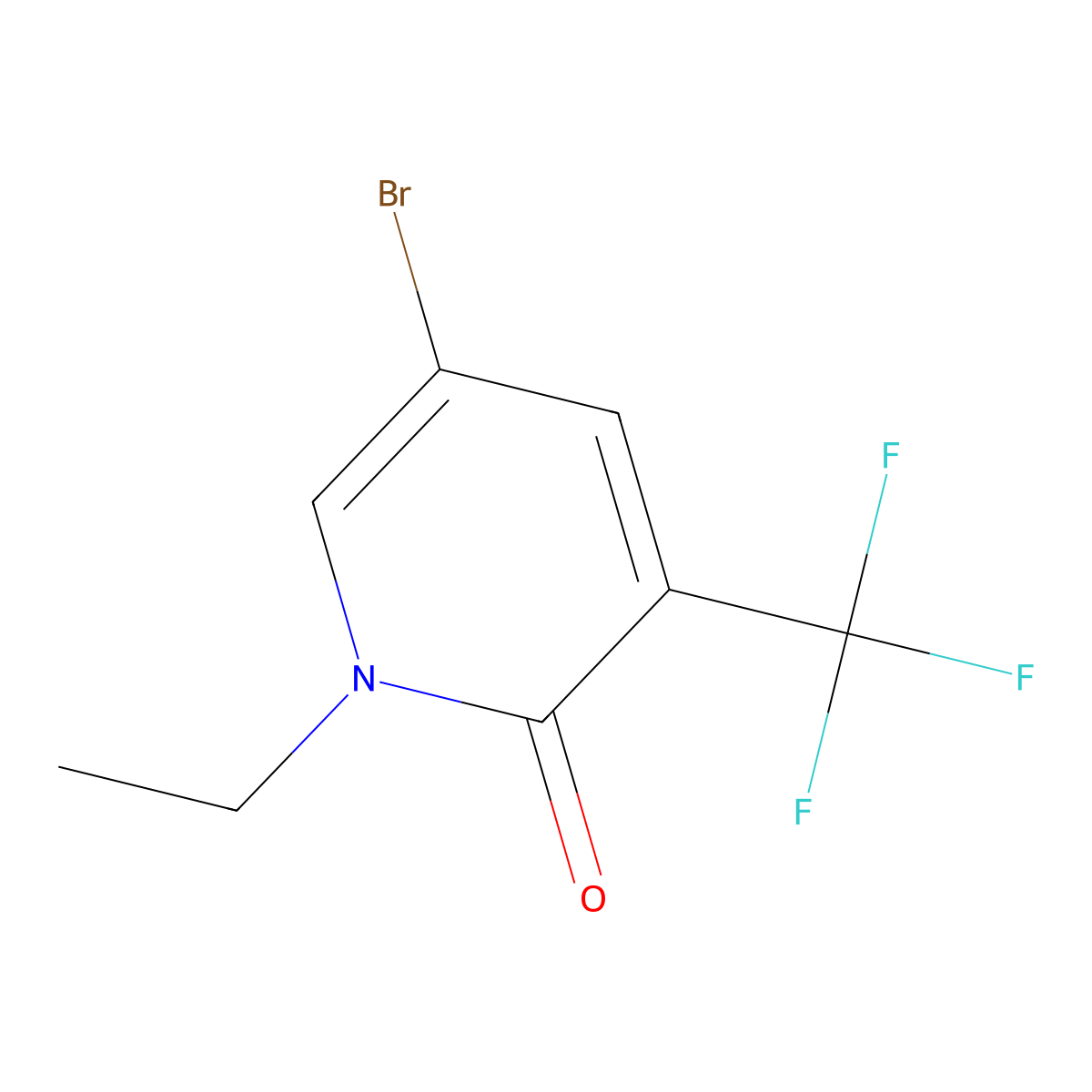 5-bromo-1-ethyl-3-(trifluoromethyl)pyridin-2(1H)-one molecular structure, CAS 1628839-99-5