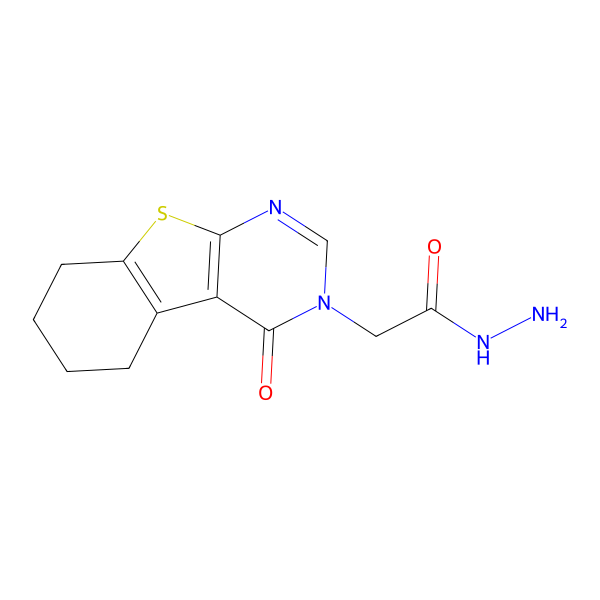 2-(4-oxo-5,6,7,8-tetrahydro[1]benzothieno[2,3-d]pyrimidin-3(4H)-yl)acetohydrazide molecular structure, CAS 162884-74-4