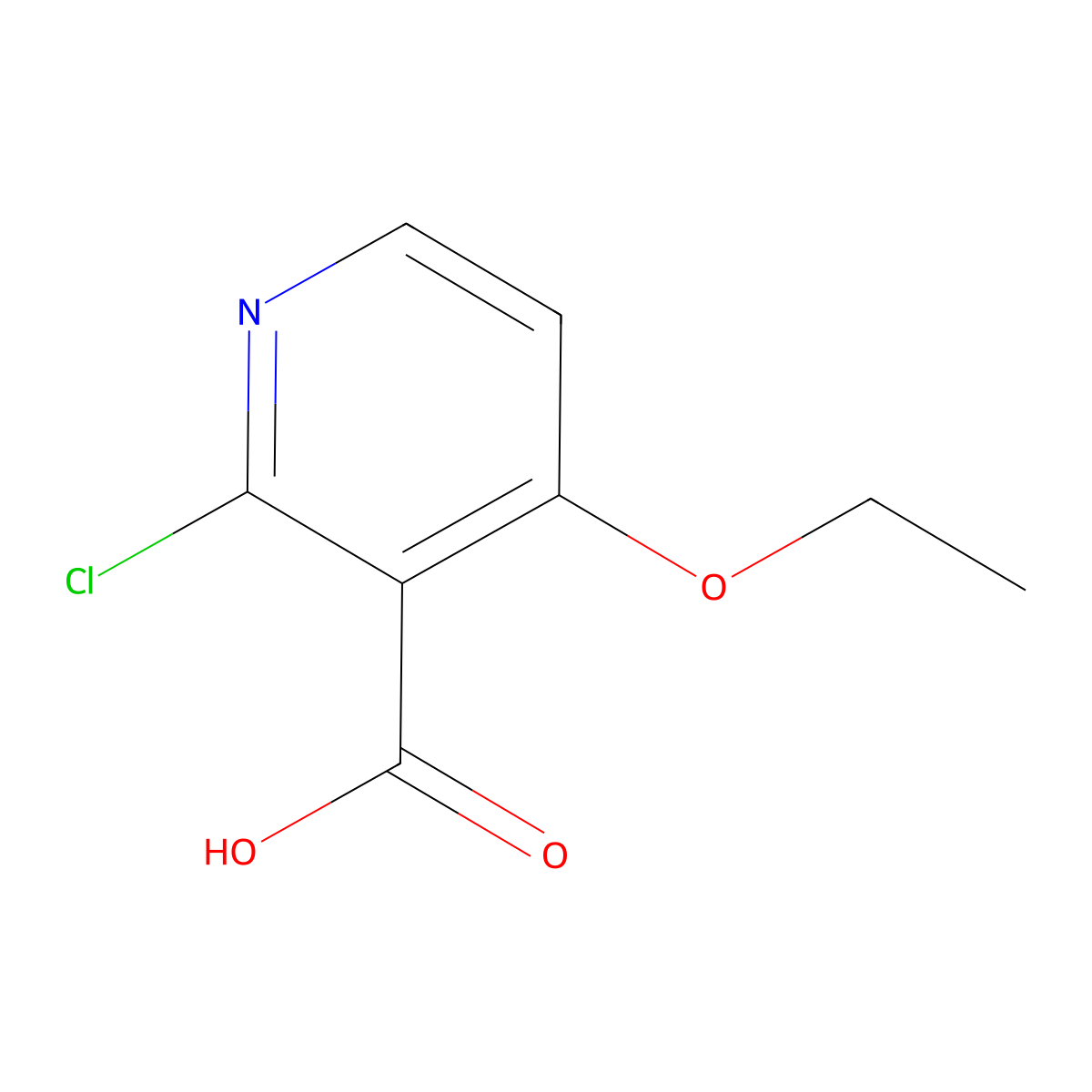 2-Chloro-4-ethoxynicotinic acid molecular structure, CAS 1628845-26-0