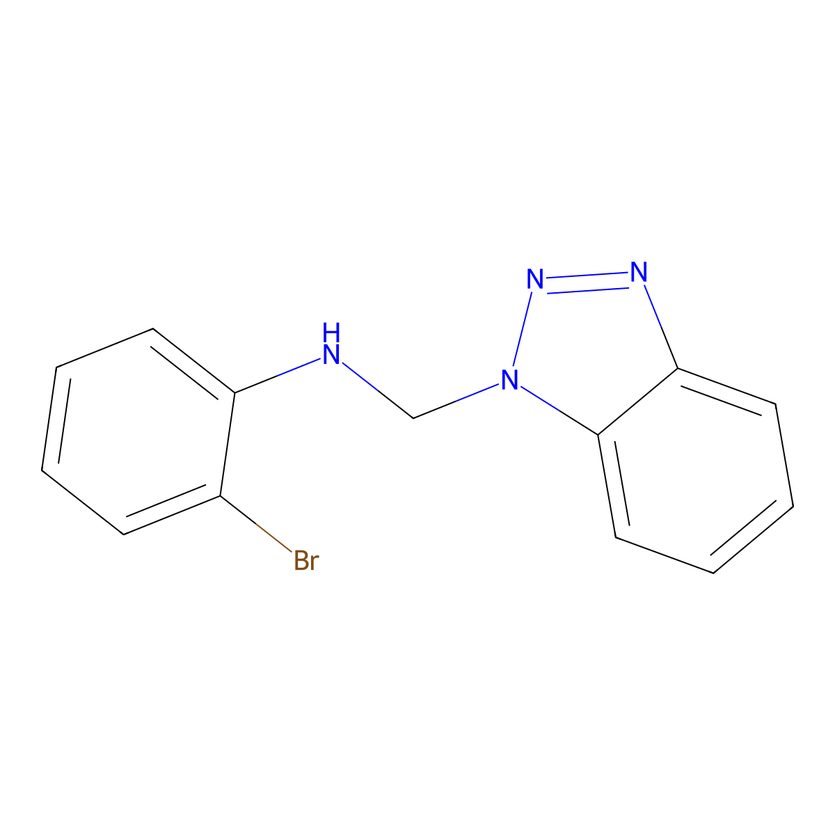 N-(1H-benzotriazol-1-ylmethyl)-2-bromoaniline molecular structure, CAS 162885-24-7