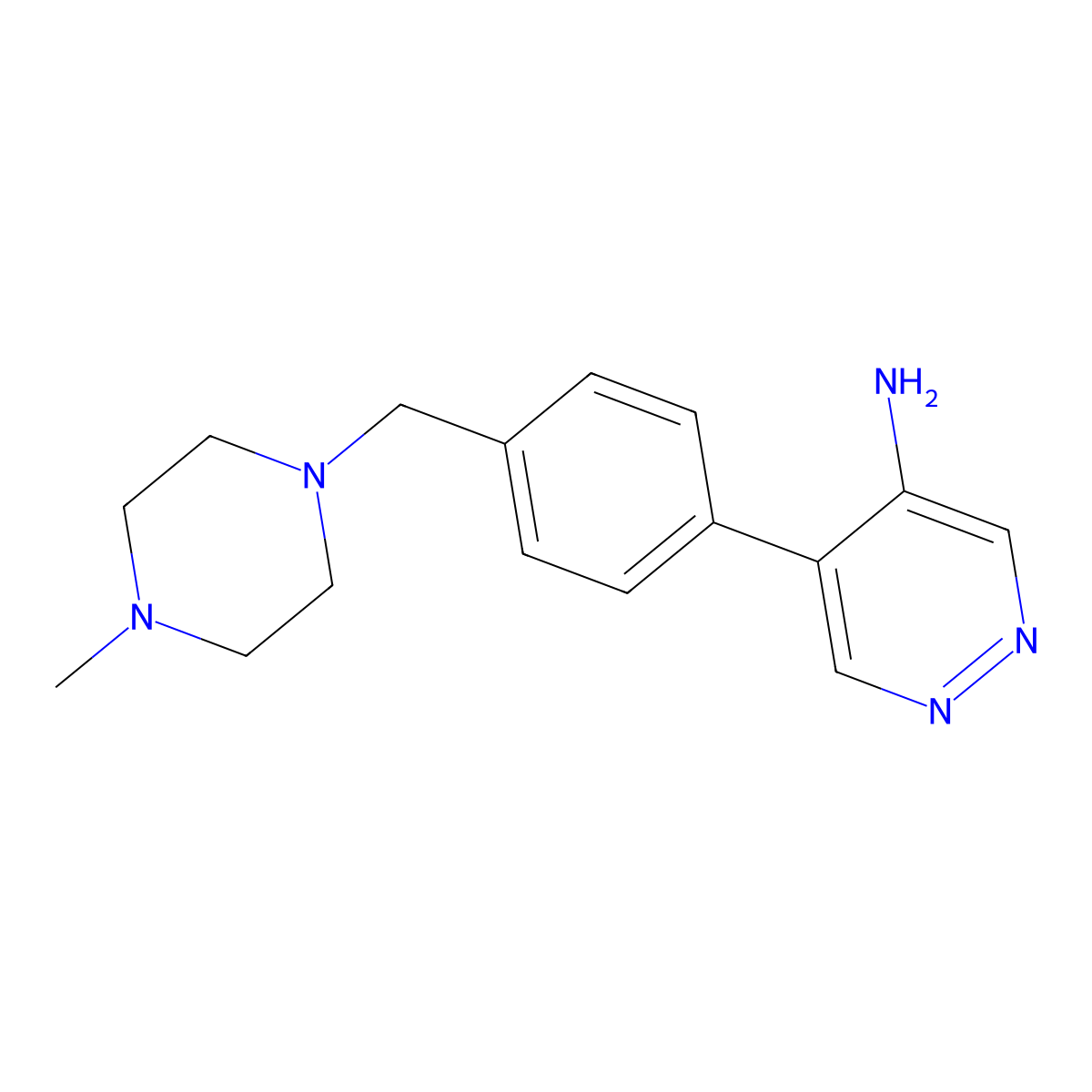 5-[4-[(4-Methylpiperazin-1-yl)methyl]phenyl]pyridazin-4-amine molecular structure, CAS 1628869-71-5