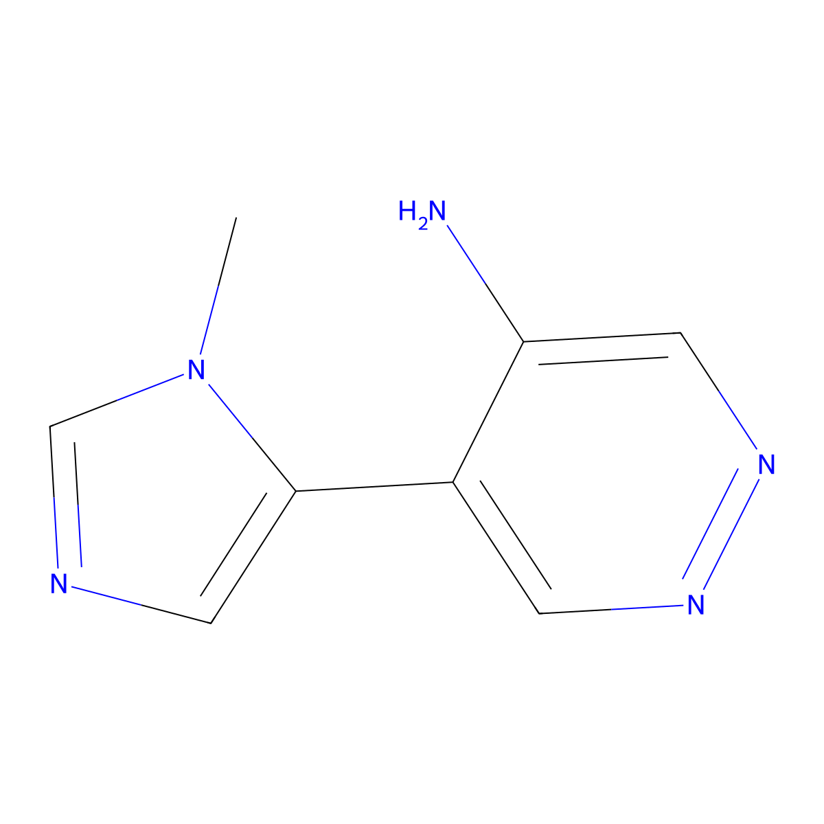 5-(3-Methylimidazol-4-yl)pyridazin-4-amine molecular structure, CAS 1628869-72-6