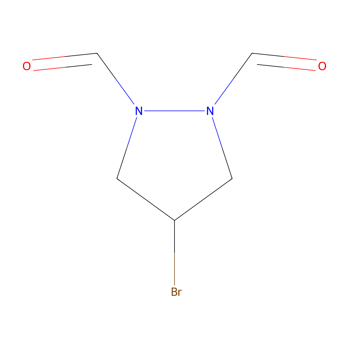 4-Bromopyrazolidine-1,2-dicarbaldehyde molecular structure, CAS 162887-23-2