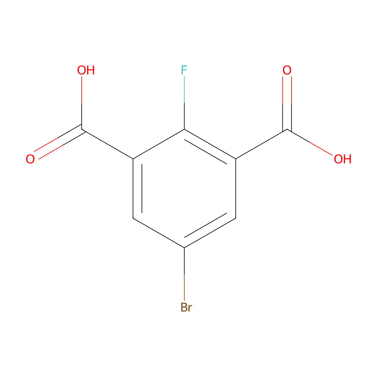 5-Bromo-2-fluoroisophthalic acid molecular structure, CAS 1628901-83-6