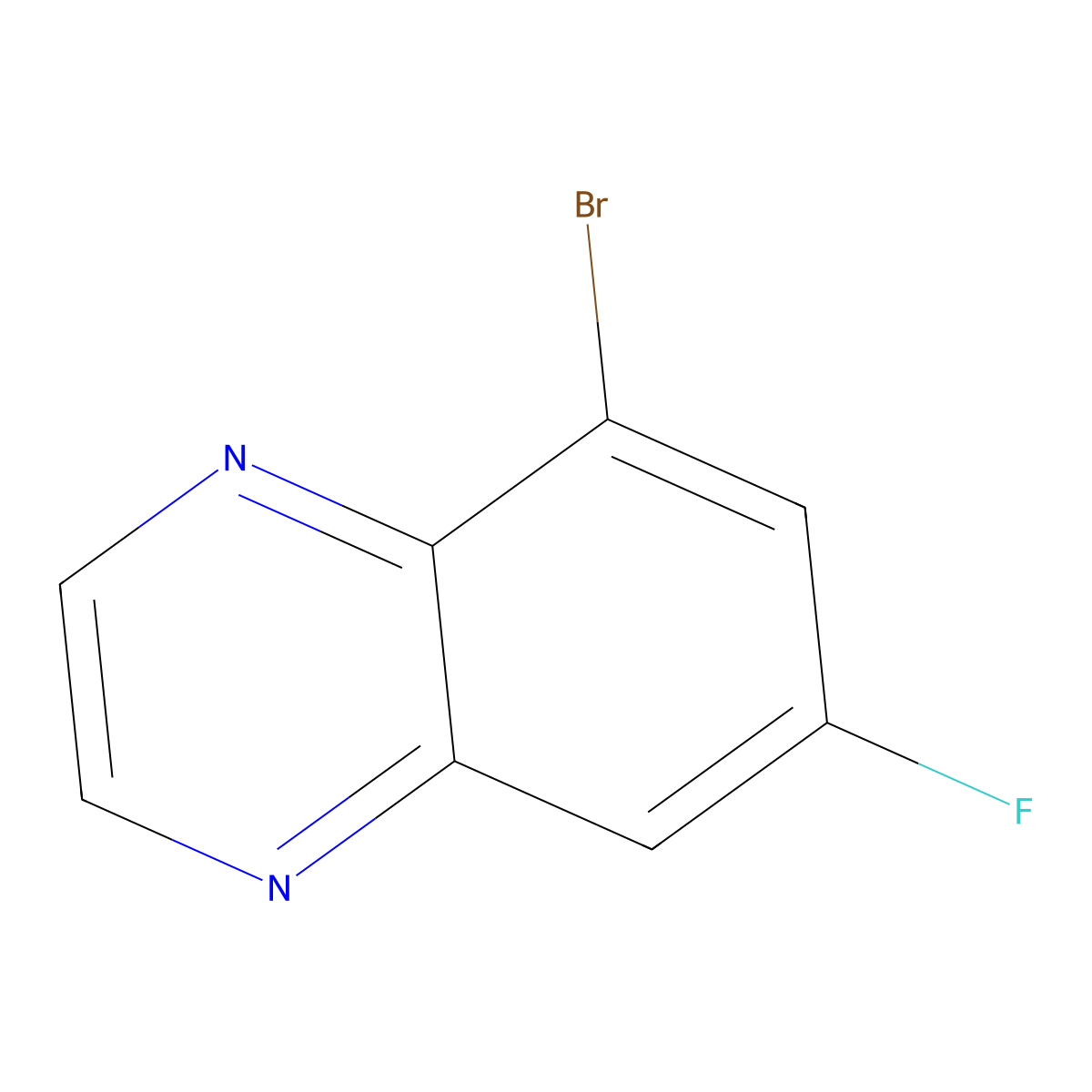 5-Bromo-7-fluoroquinoxaline molecular structure, CAS 1628908-19-9