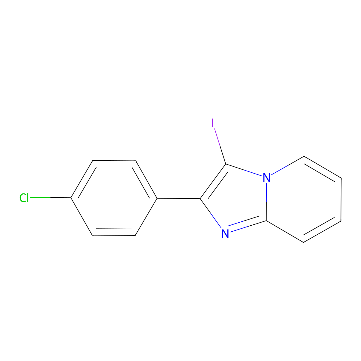 2-(4-Chlorophenyl)-3-iodoimidazo[1,2-a]pyridine molecular structure, CAS 1628909-24-9