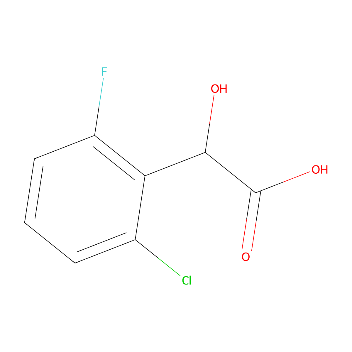 2-(2-Chloro-6-fluorophenyl)-2-hydroxyacetic acid molecular structure, CAS 162891-15-8