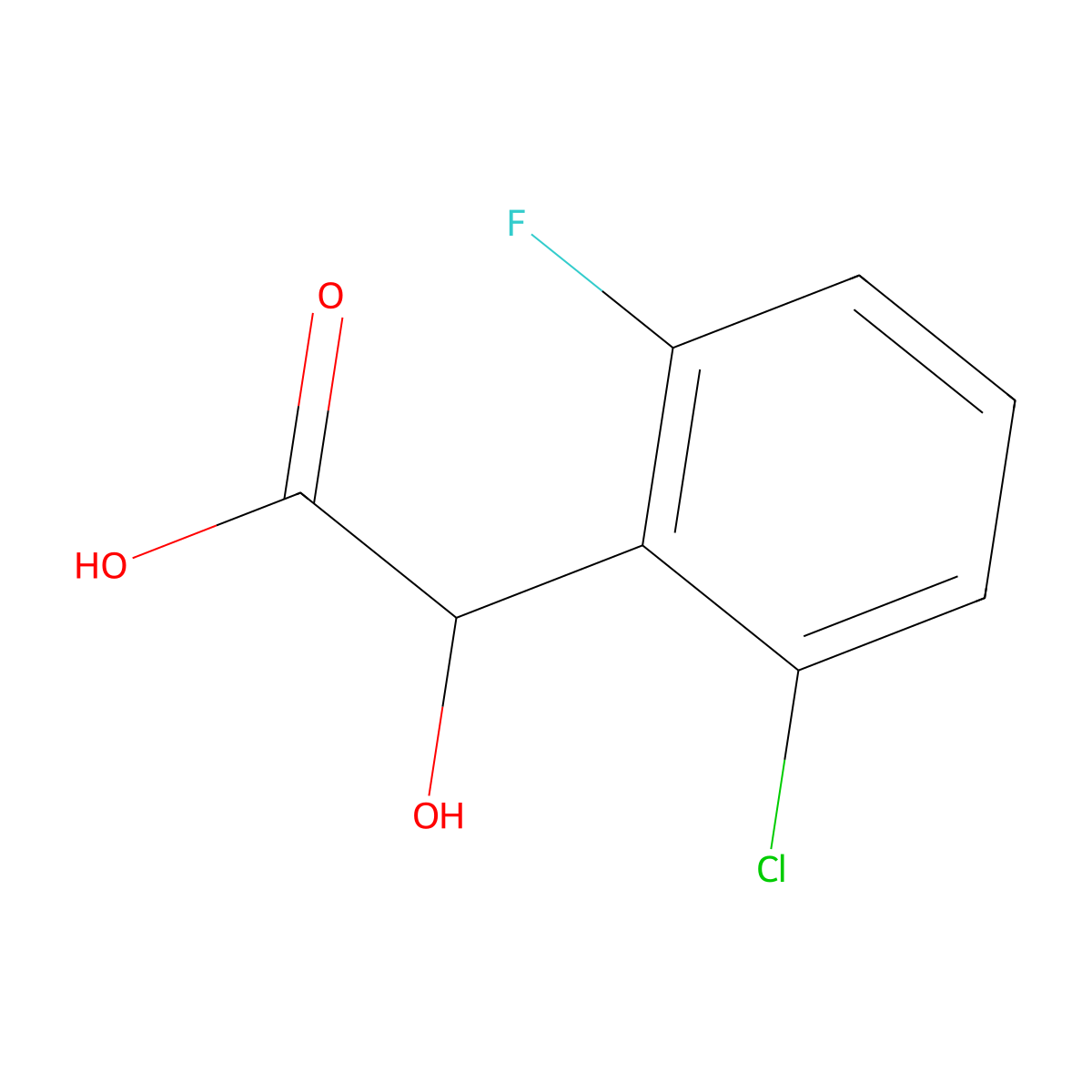 2-(2-Chloro-6-fluorophenyl)-2-hydroxyacetic acid molecular structure, CAS 162891-15-8