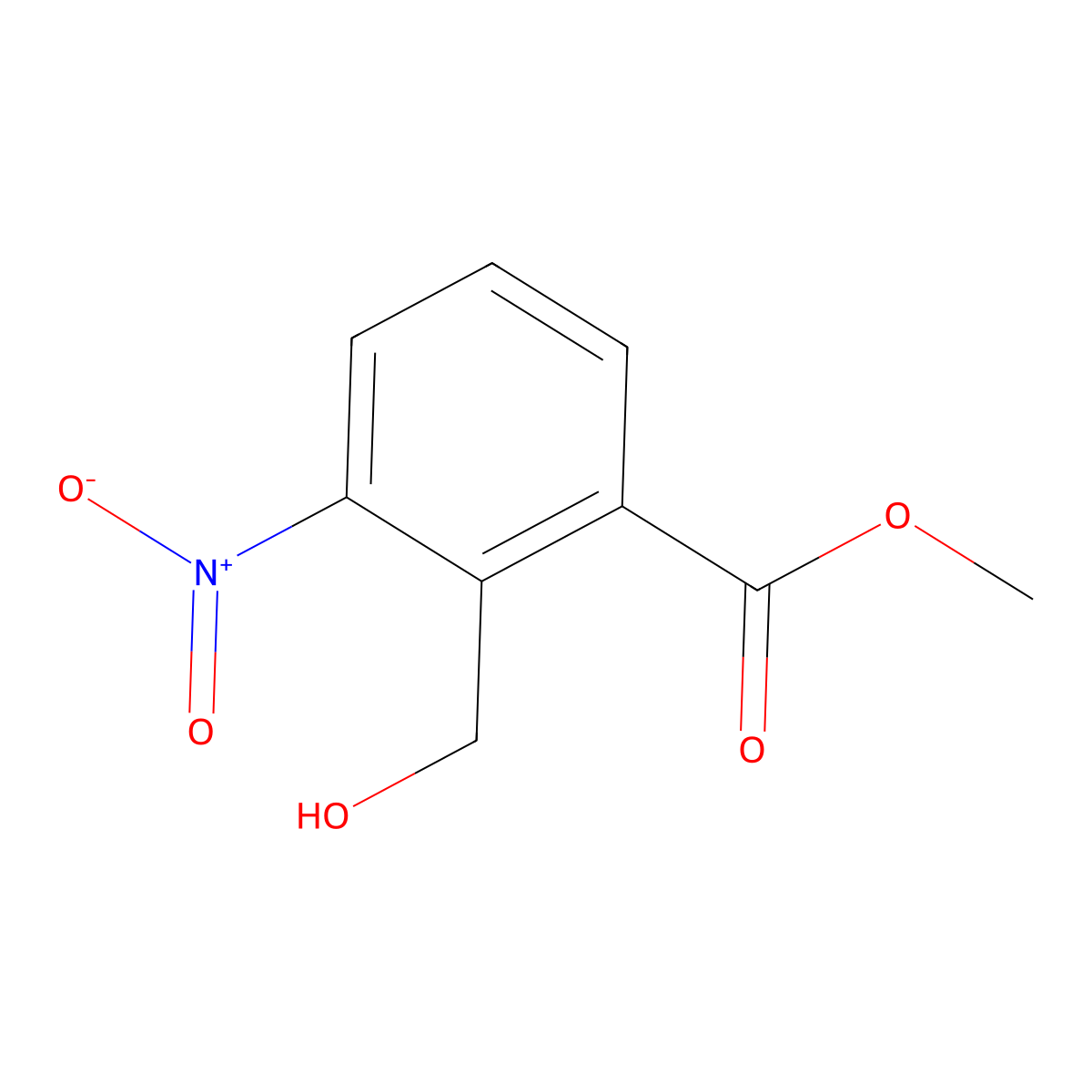 Methyl 2-(hydroxymethyl)-3-nitrobenzoate molecular structure, CAS 1628915-10-5
