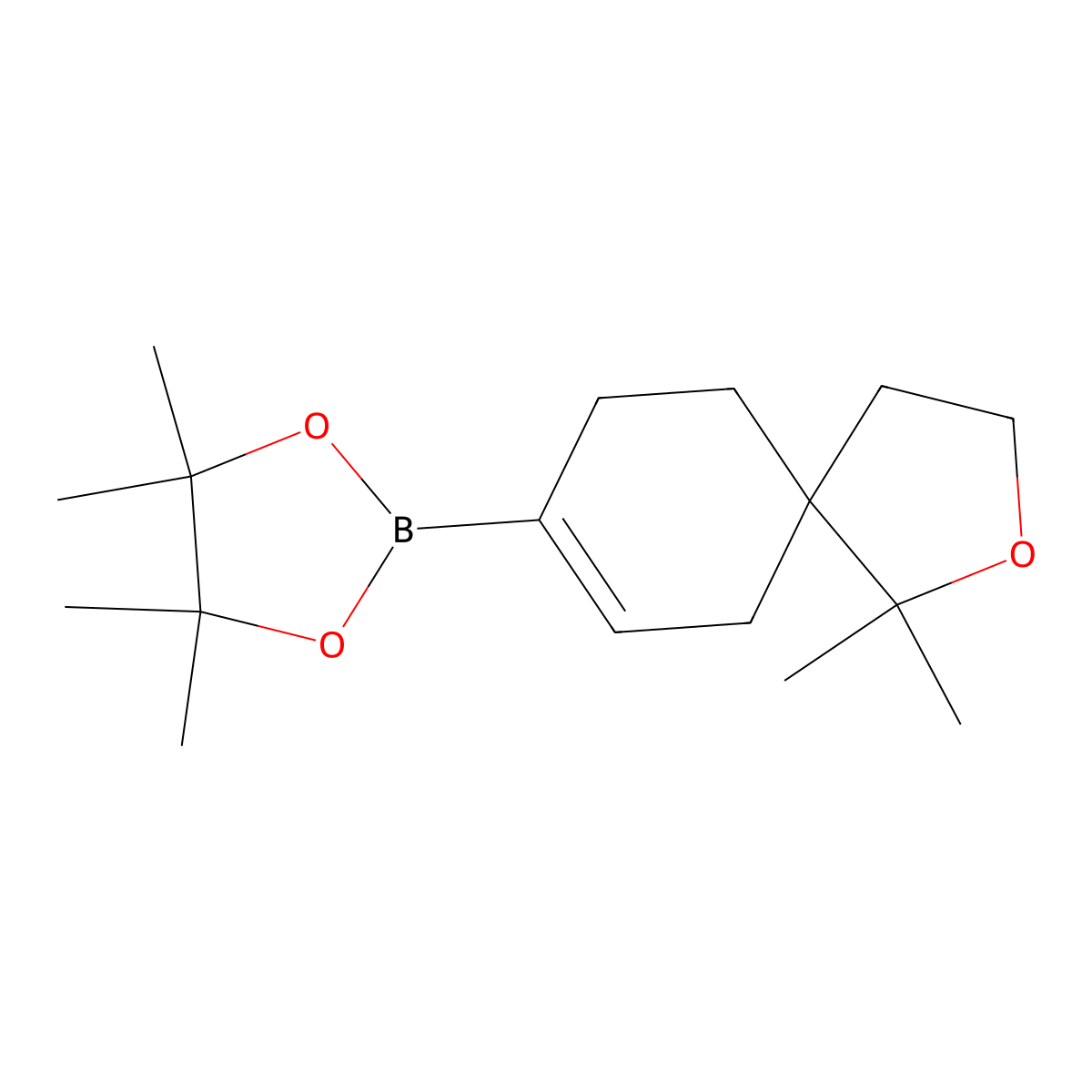 (1,1-Dimethyl-2-oxaspiro[4.5]dec-7-EN-8-YL)boronic acid pinacol ester molecular structure, CAS 1628927-17-2