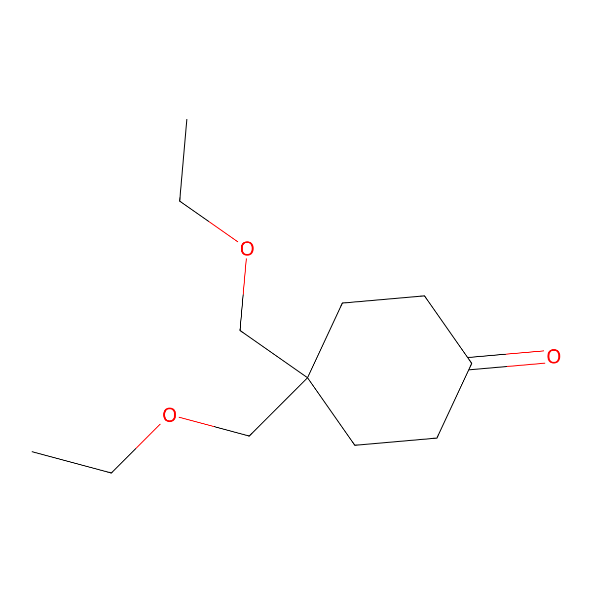 4,4-Bis(ethoxymethyl)cyclohexan-1-one molecular structure, CAS 1628927-31-0