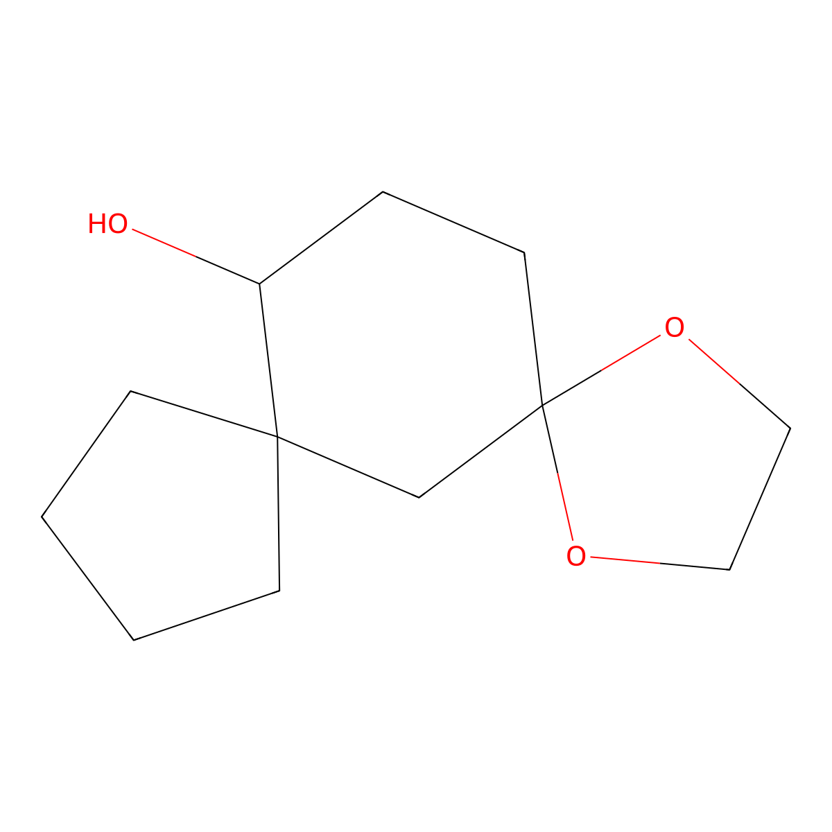 1,4-Dioxadispiro[4.1.4.3]tetradecan-12-ol molecular structure, CAS 1628927-36-5