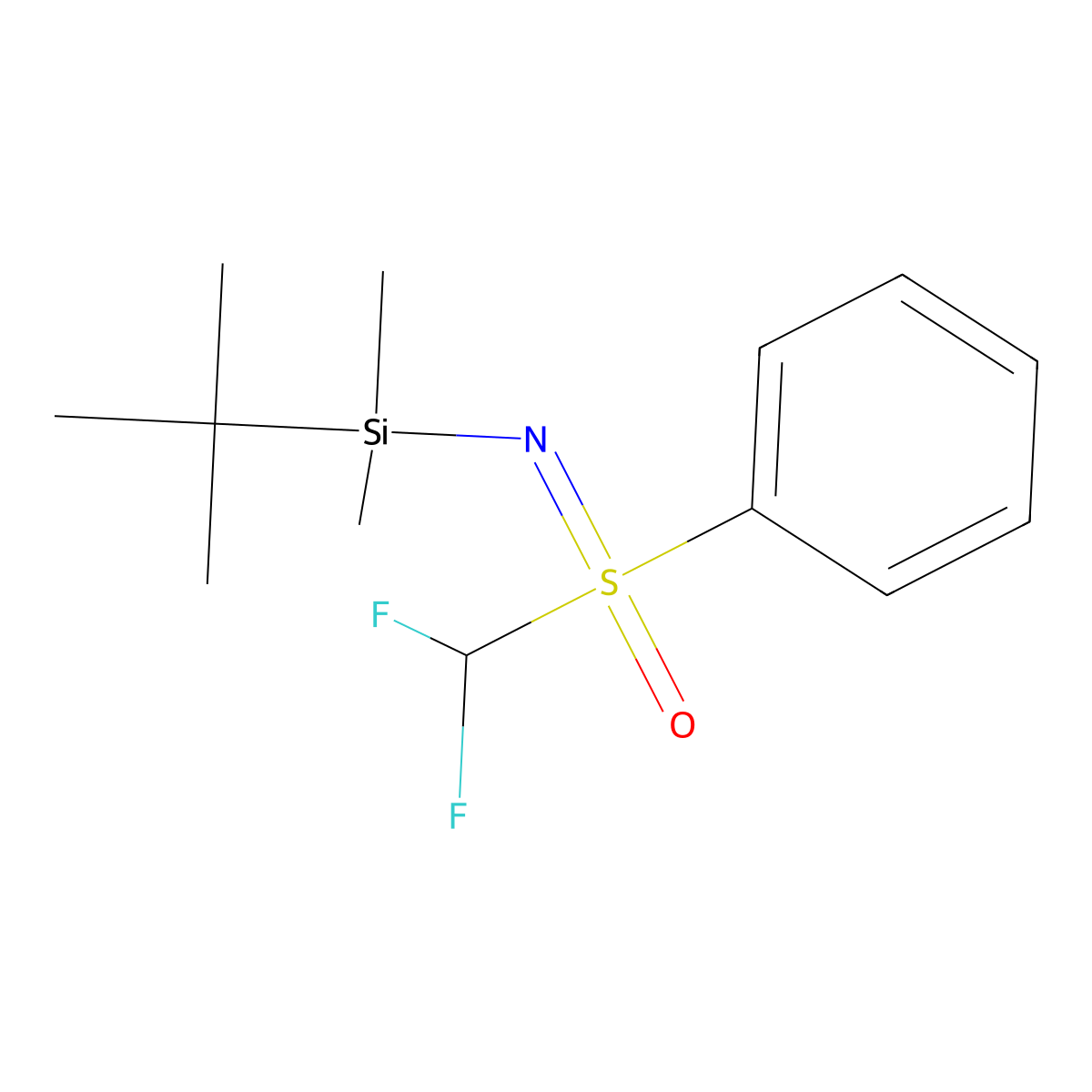 N-(tert-Butyldimethylsilyl)-S-phenyl-S-difluoromethylsulfoximine molecular structure, CAS 1628946-71-3