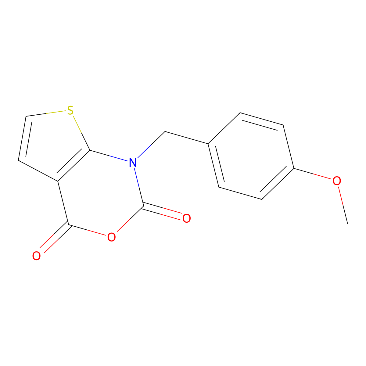 1-(4-methoxybenzyl)-1H-thieno[2,3-d][1,3]oxazine-2,4-dione molecular structure, CAS 1628950-02-6