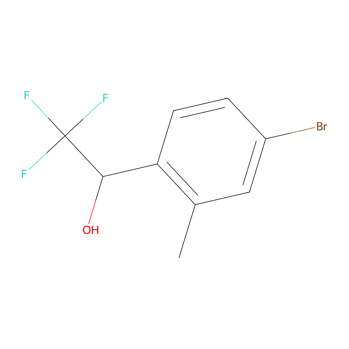 1-(4-Bromo-2-methylphenyl)-2,2,2-trifluoroethan-1-ol molecular structure, CAS 1628953-52-5
