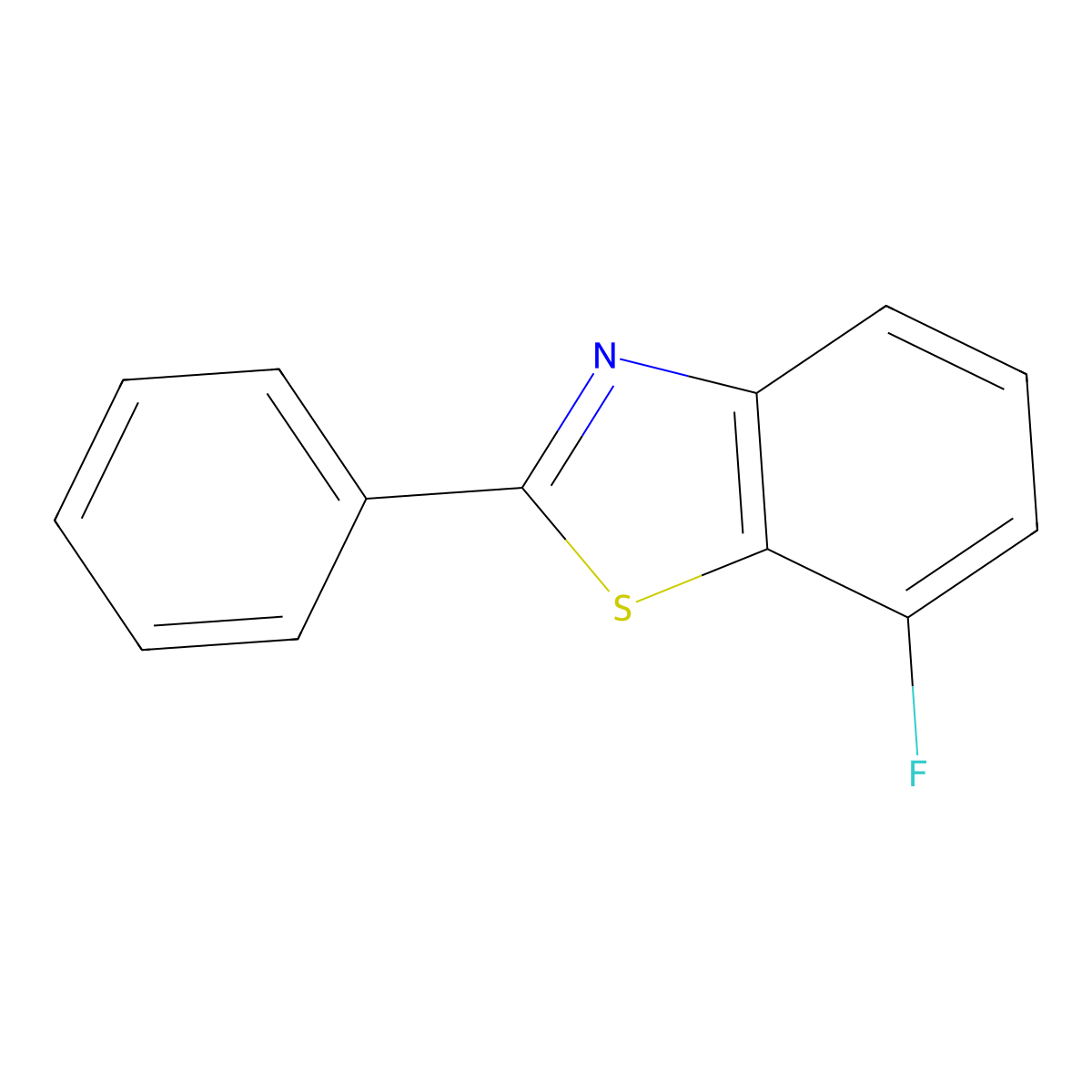 7-Fluoro-2-phenyl-1,3-benzothiazole molecular structure, CAS 1629-08-9
