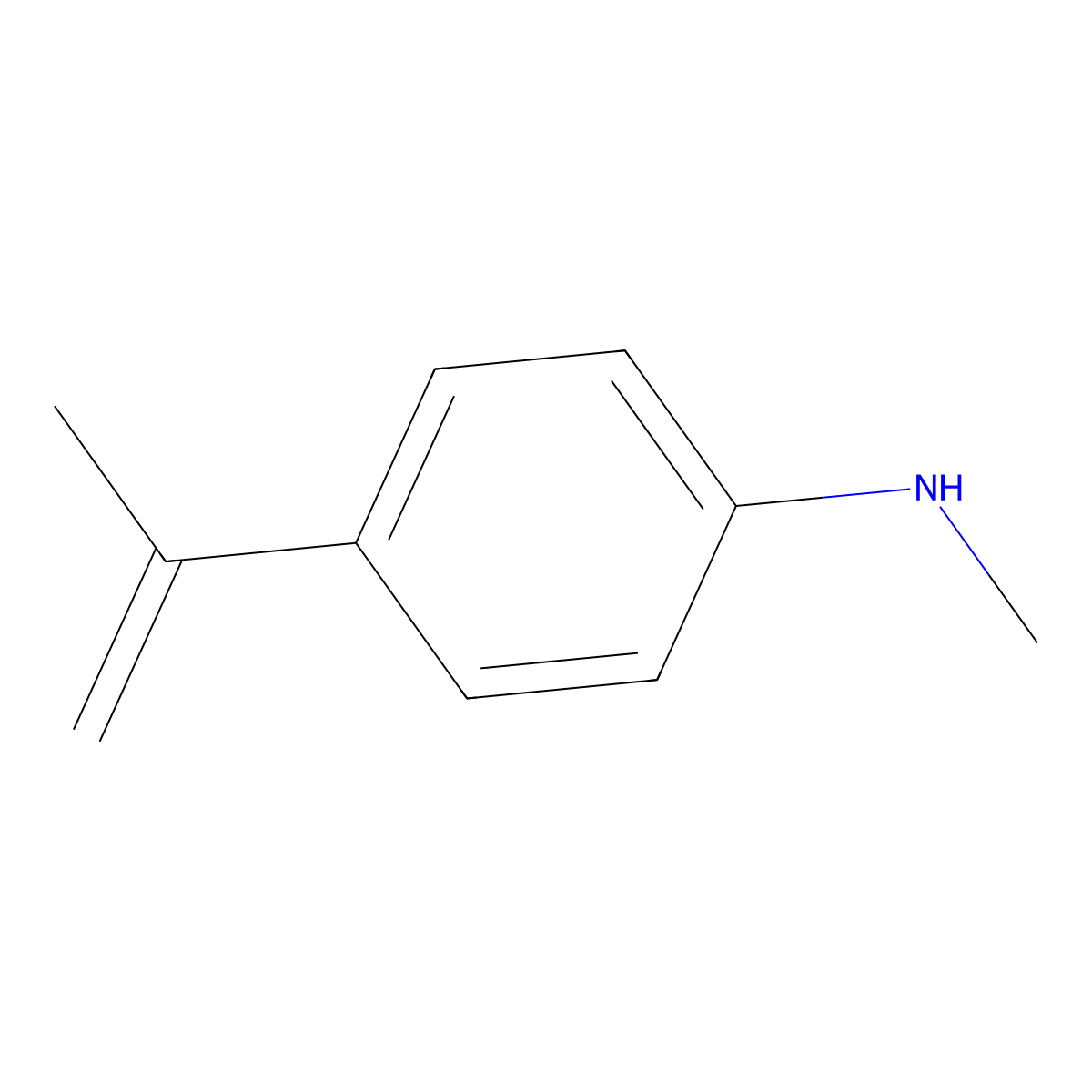 N-Methyl-4-(1-methylethenyl)benzenamine molecular structure, CAS 1629-30-7