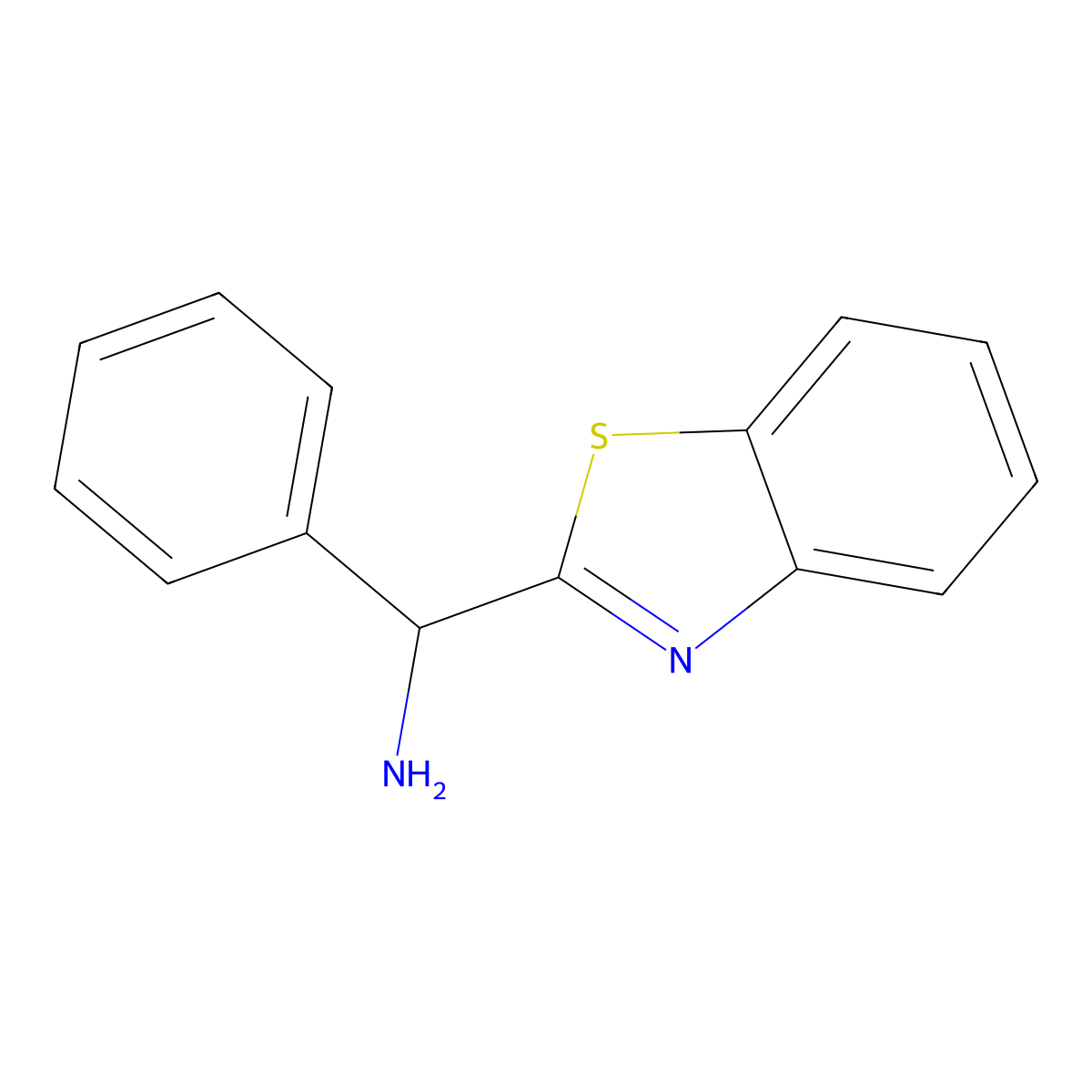 alpha-Phenyl-2-benzothiazolemethanamine molecular structure, CAS 1629-68-1