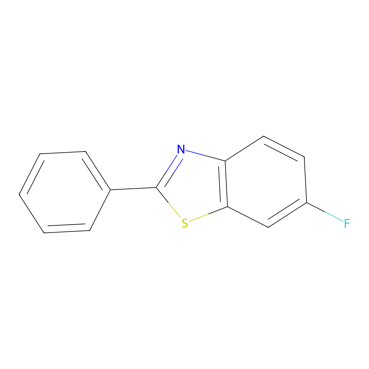 6-Fluoro-2-phenyl-1,3-benzothiazole molecular structure, CAS 1629-94-3