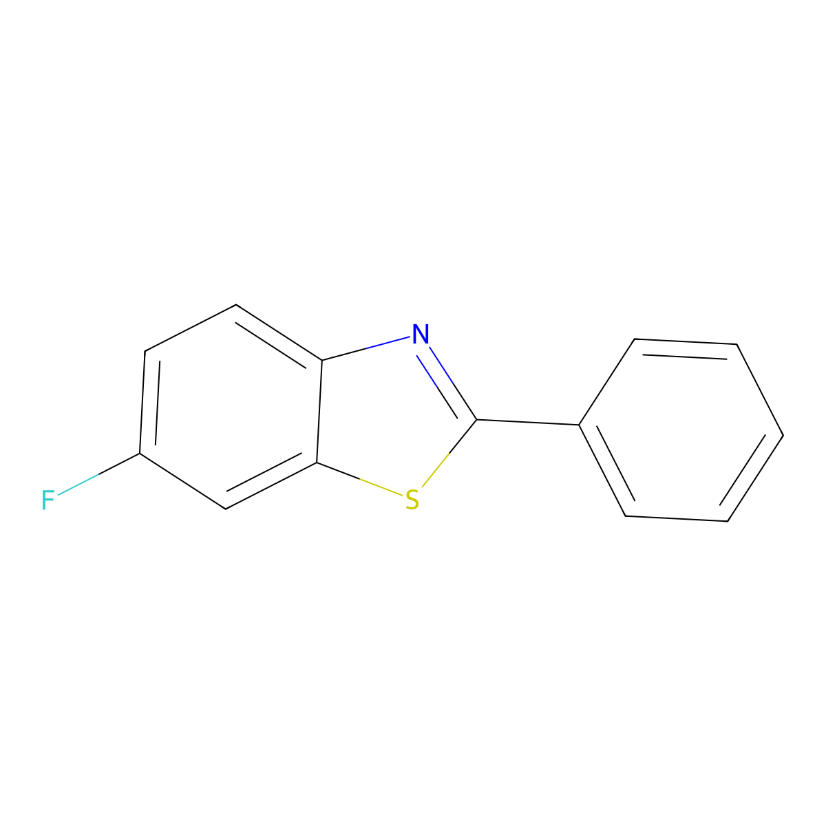 6-Fluoro-2-phenyl-1,3-benzothiazole molecular structure, CAS 1629-94-3
