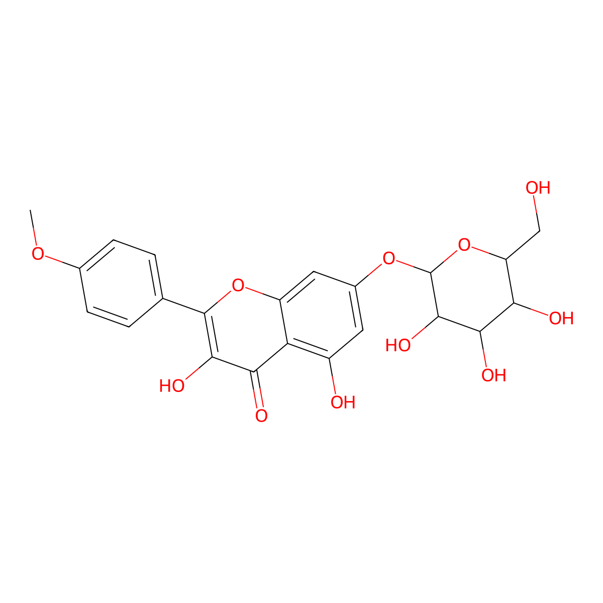 Kaempferide 7-glucoside molecular structure, CAS 16290-08-7