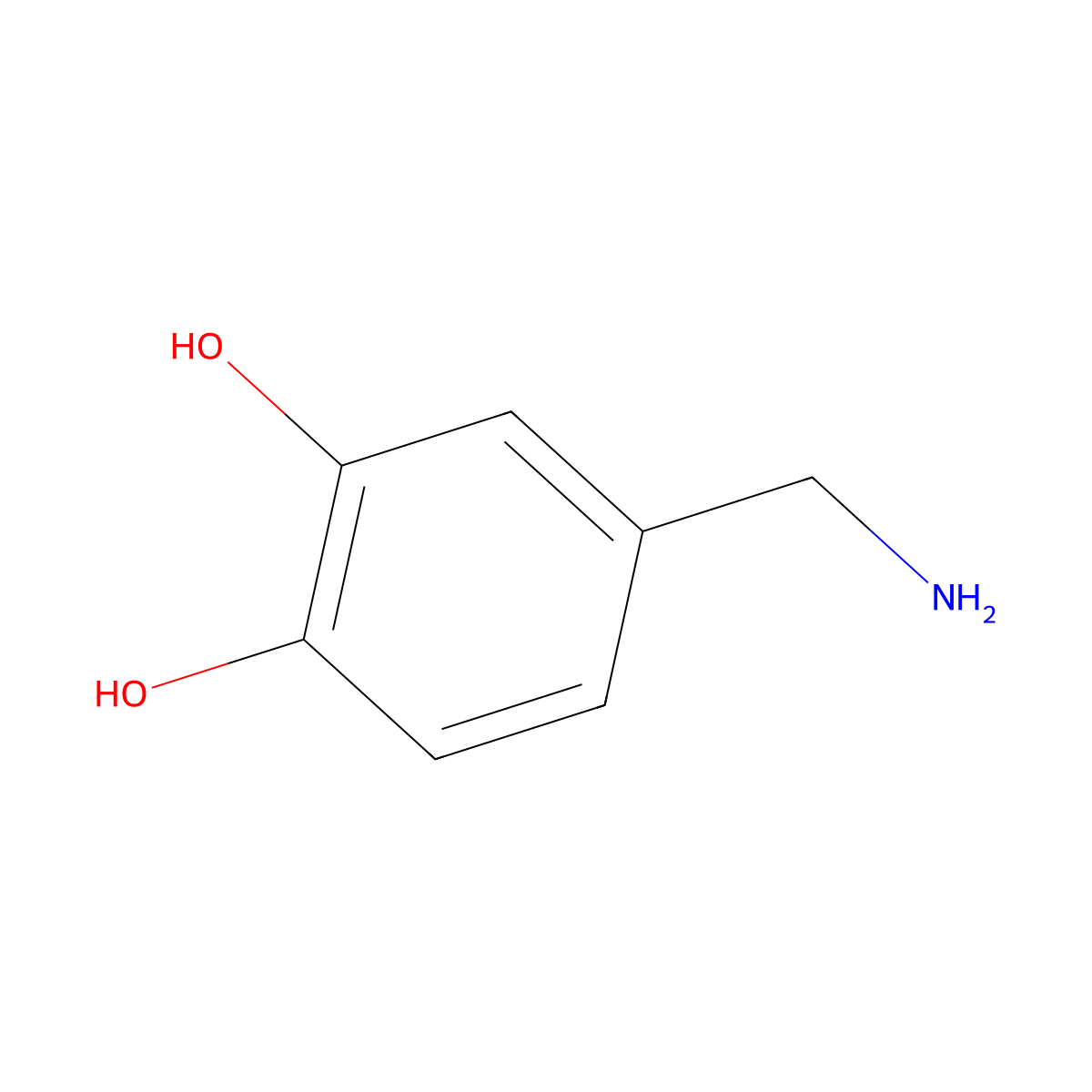 Dihydroxybenzylamine molecular structure, CAS 16290-26-9