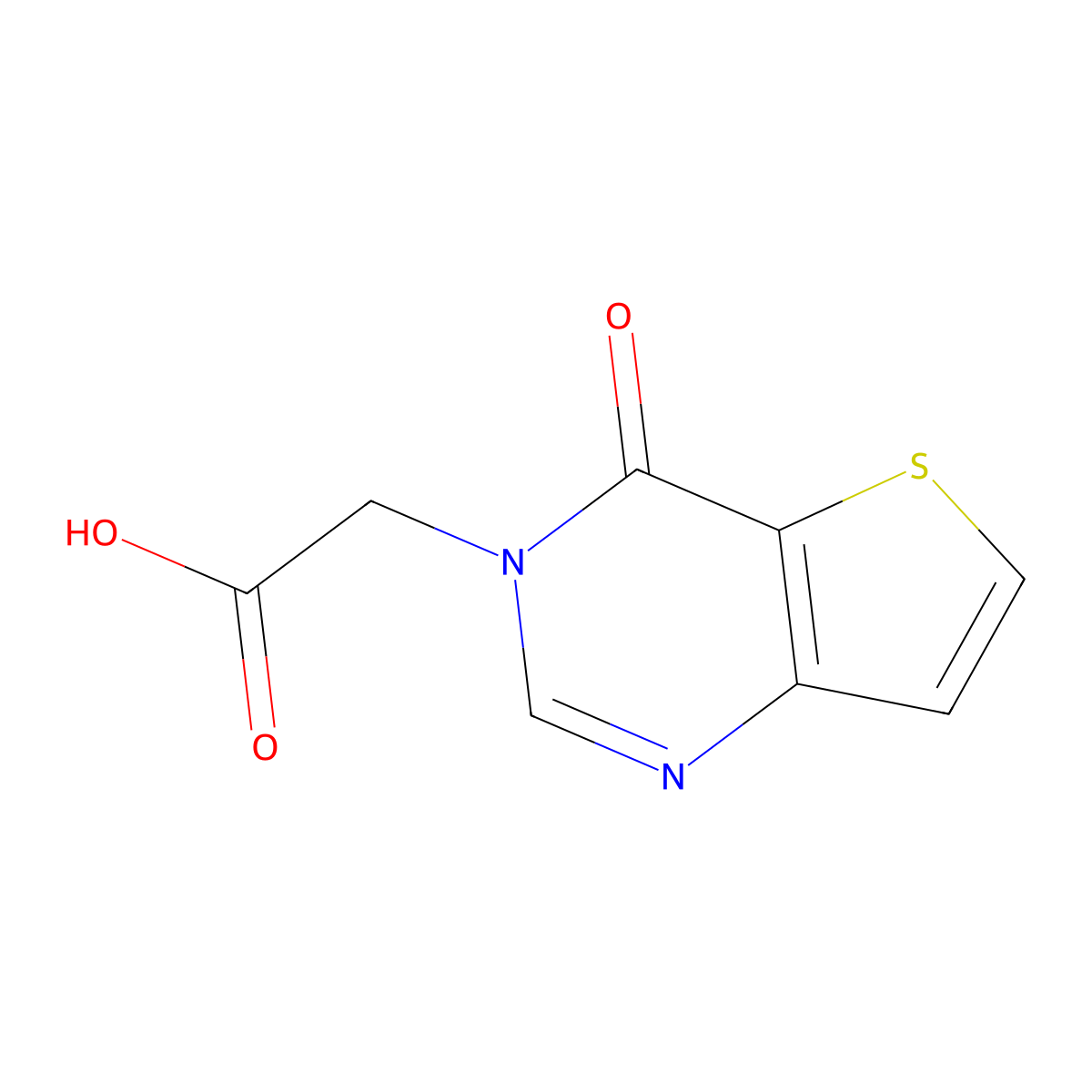 (4-oxothieno[3,2-d]pyrimidin-3(4H)-yl)acetic acid molecular structure, CAS 16290-53-2