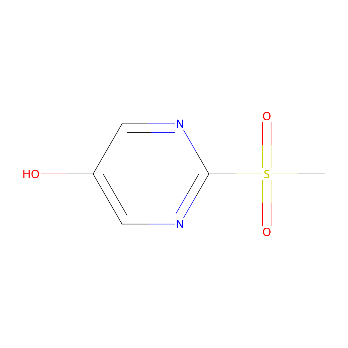 2-Methanesulfonylpyrimidin-5-ol molecular structure, CAS 16290-90-7