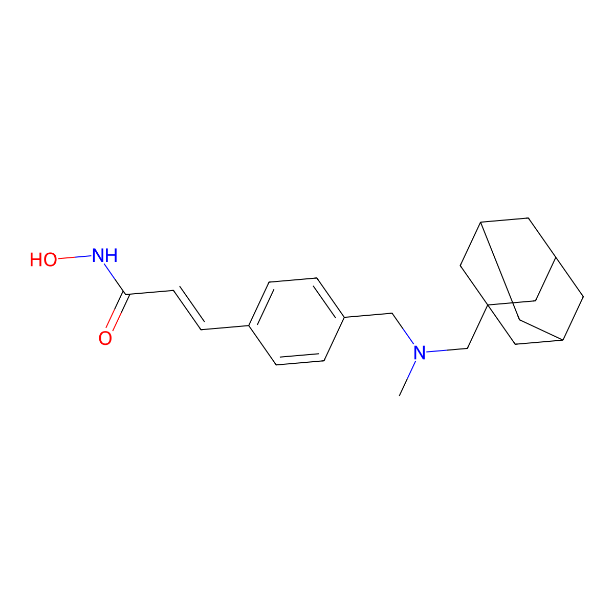 (2E)-N-Hydroxy-3-(4-((methyl(tricyclo(3.3.1.13,7)dec-1-ylmethyl)amino)methyl)phenyl)-2-propenamide molecular structure, CAS 1629052-58-9