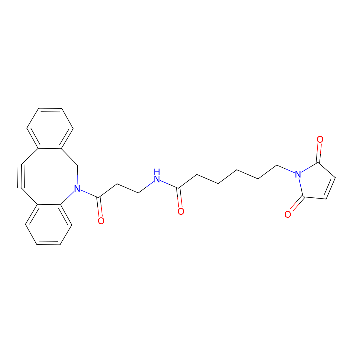 N-[3-(11,12-Didehydrodibenz[b,f]azocin-5(6H)-yl)-3-oxopropyl]-2,5-dihydro-2,5-dioxo-1H-pyrrole-1-hexanamide molecular structure, CAS 1629057-07-3