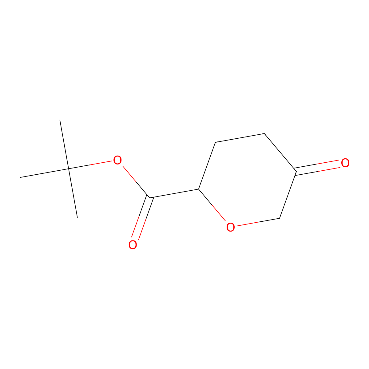 tert-butyl 5-oxotetrahydro-2H-pyran-2-carboxylate molecular structure, CAS 1629073-08-0
