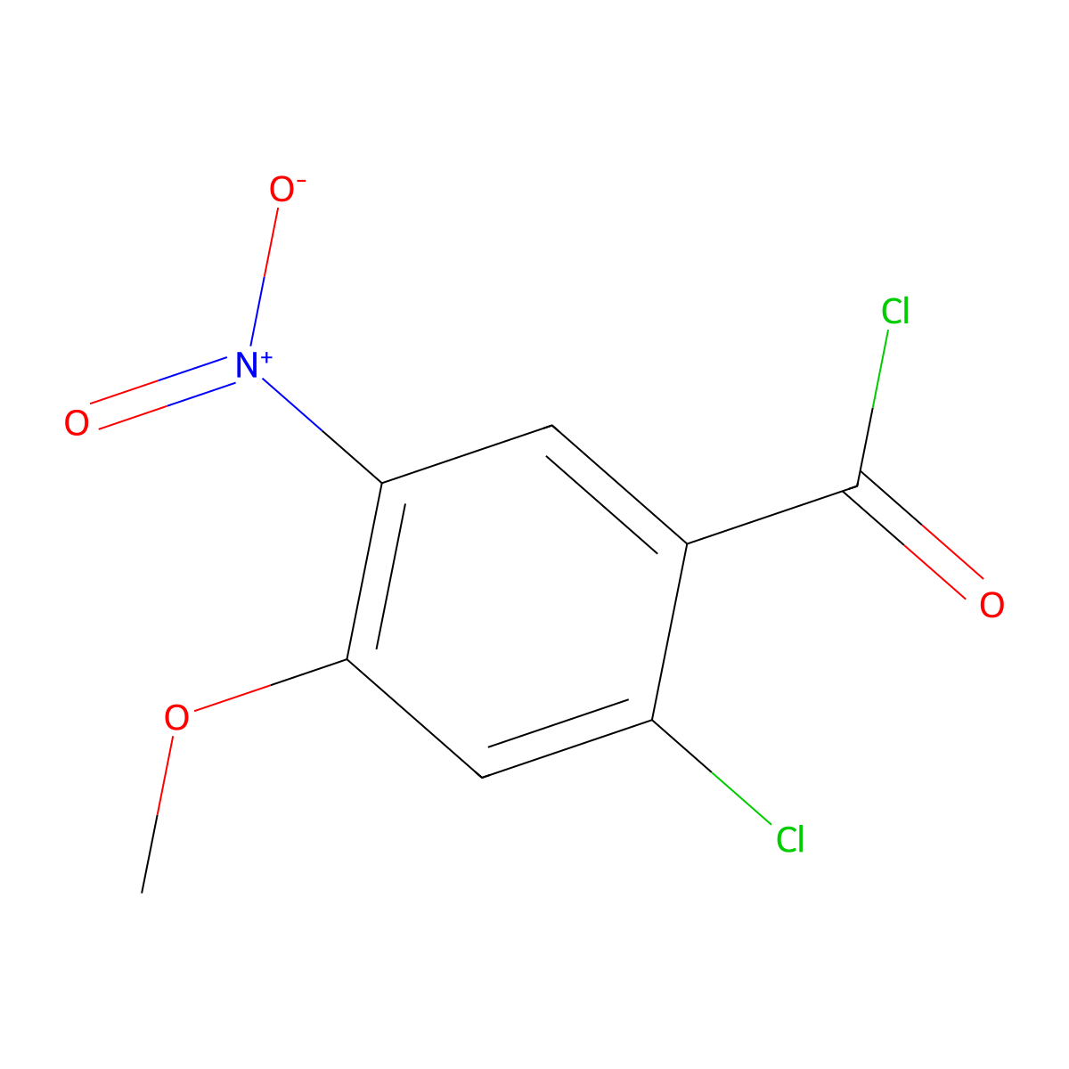 2-Chloro-4-methoxy-5-nitrobenzoyl chloride molecular structure, CAS 1629121-36-3