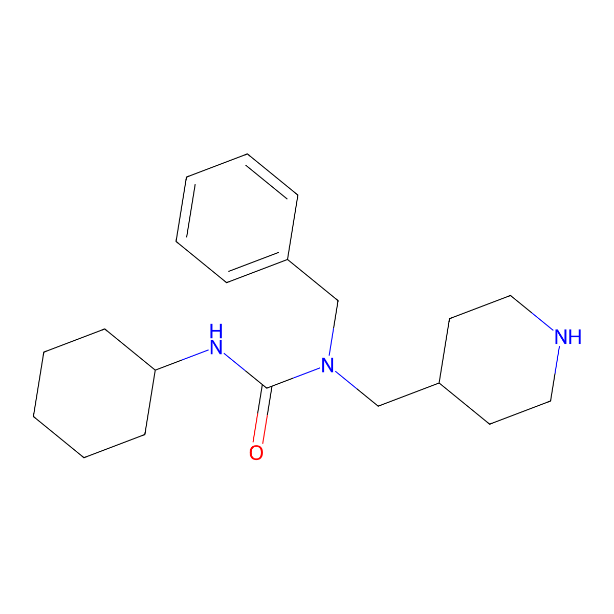 1-Benzyl-3-cyclohexyl-1-(piperidin-4-ylmethyl)urea molecular structure, CAS 1629138-41-5